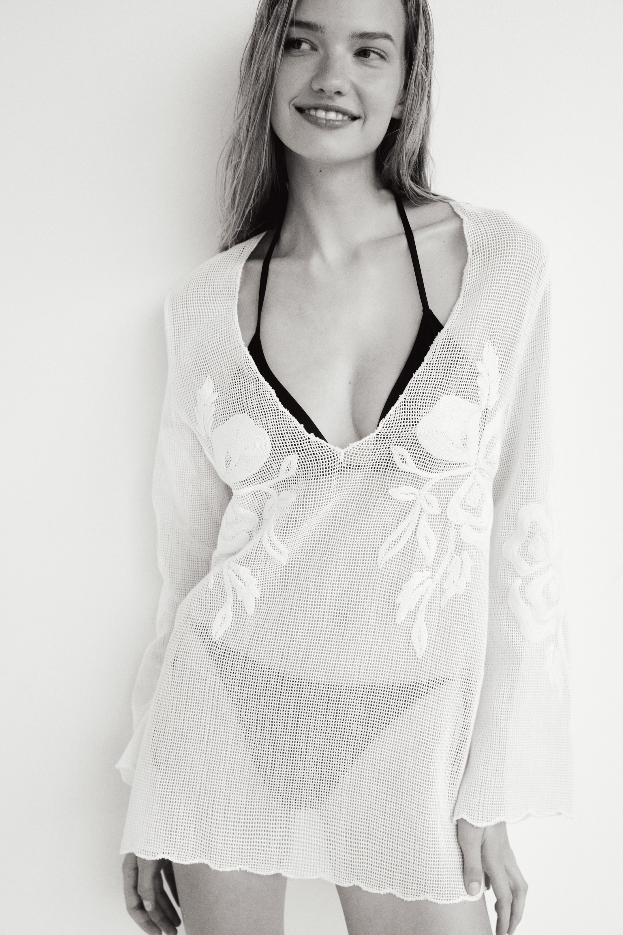 Visualizza immagine più grande: Abito da mare in cotone a rete - Bianco - DONNA | H&M IT 1