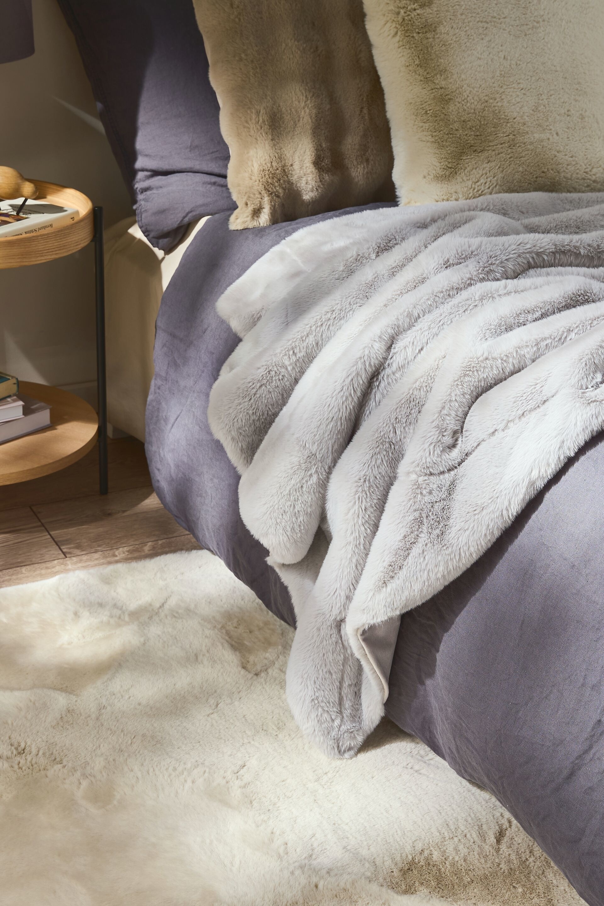 Pläd Dave - Grå/Rosa/Creme