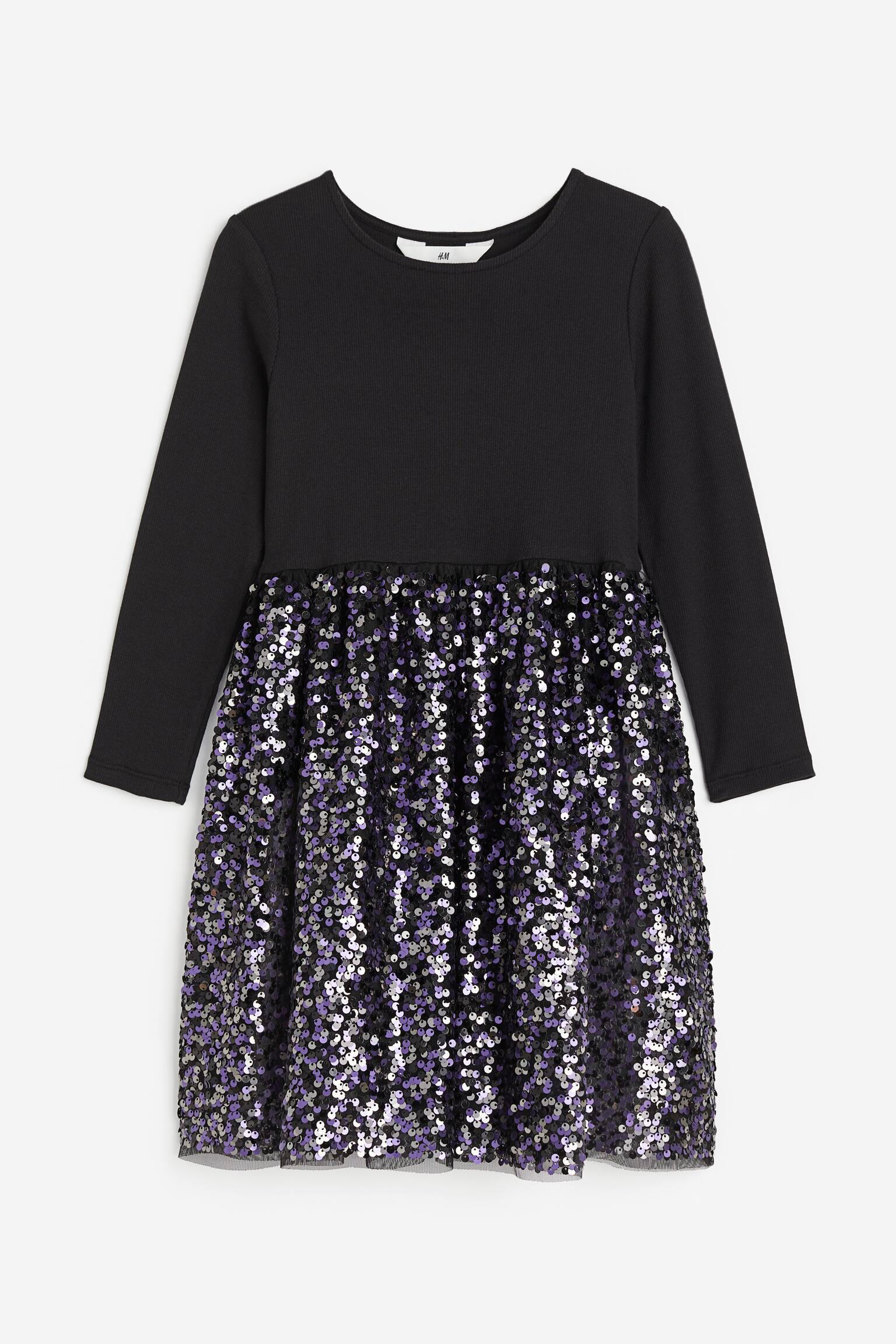 Váy jersey đính kim sa - Màu đen - 1