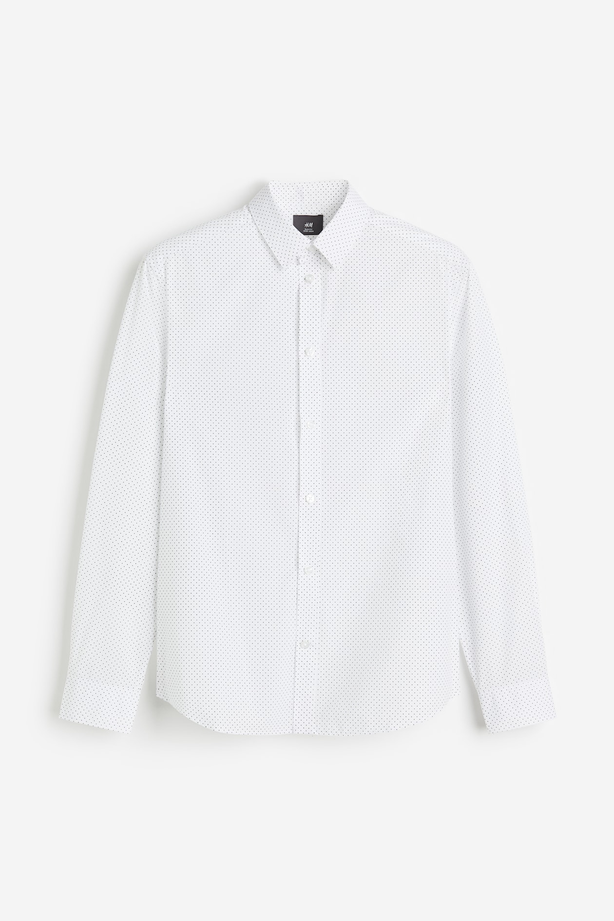 Men's White/black dotted Slim Fit Easy-iron Shirt | H&M US