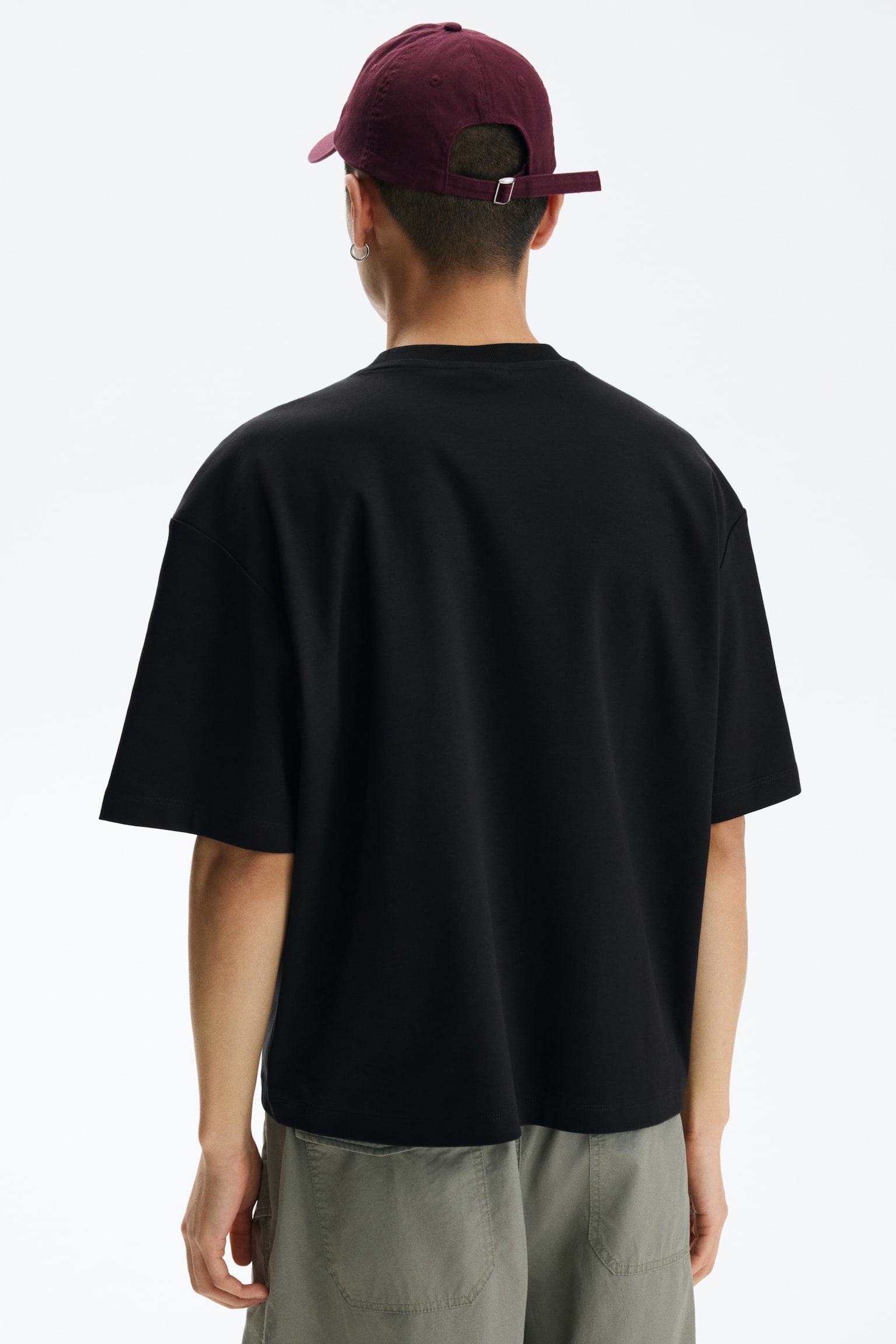 Oversized-Fit T-Shirt - Black/White/Light blue/Dark purple - 7