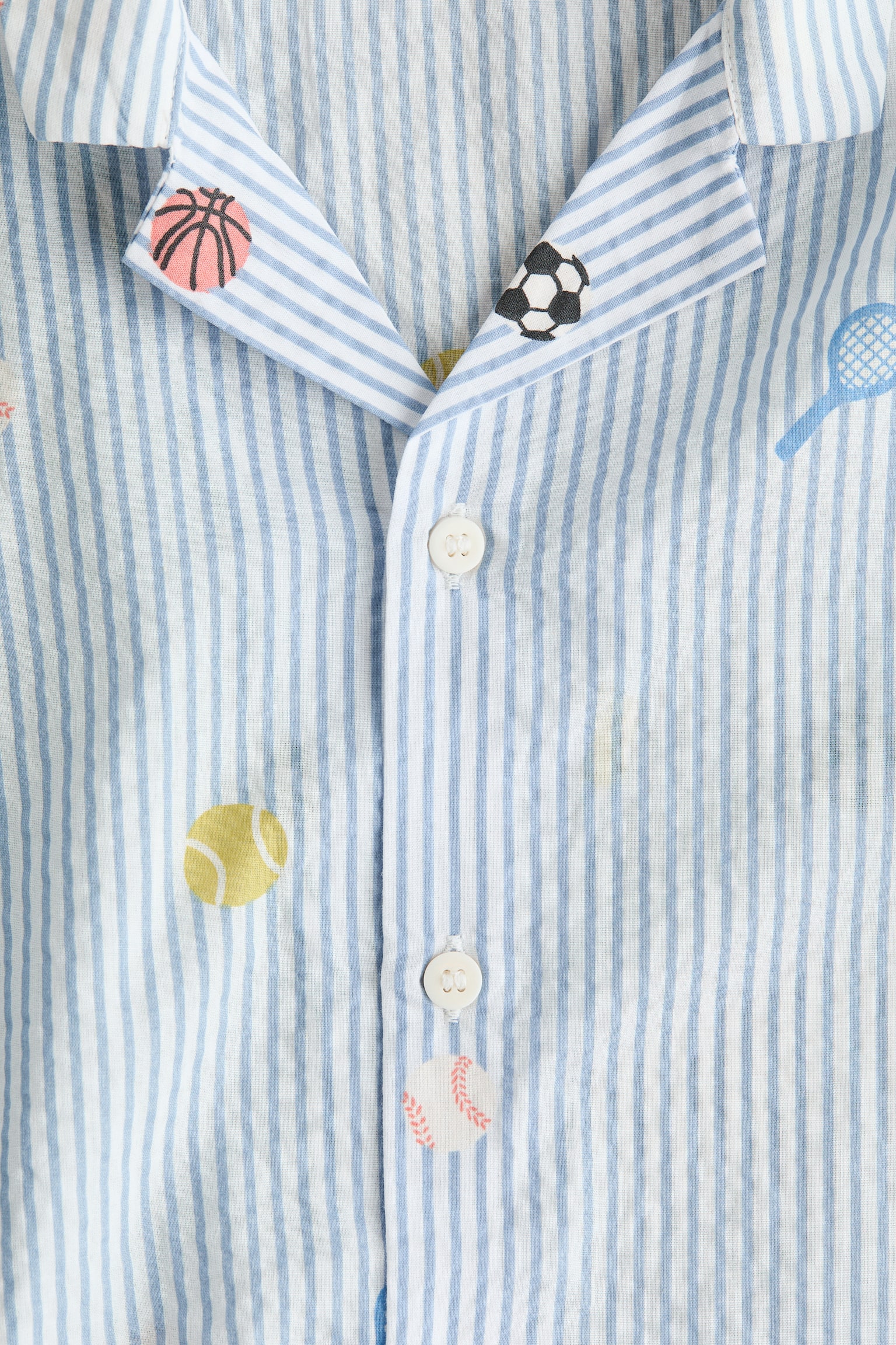 Printed resort shirt - Light blue/white striped/Light beige/dinosaurs/Brown/striped - 2