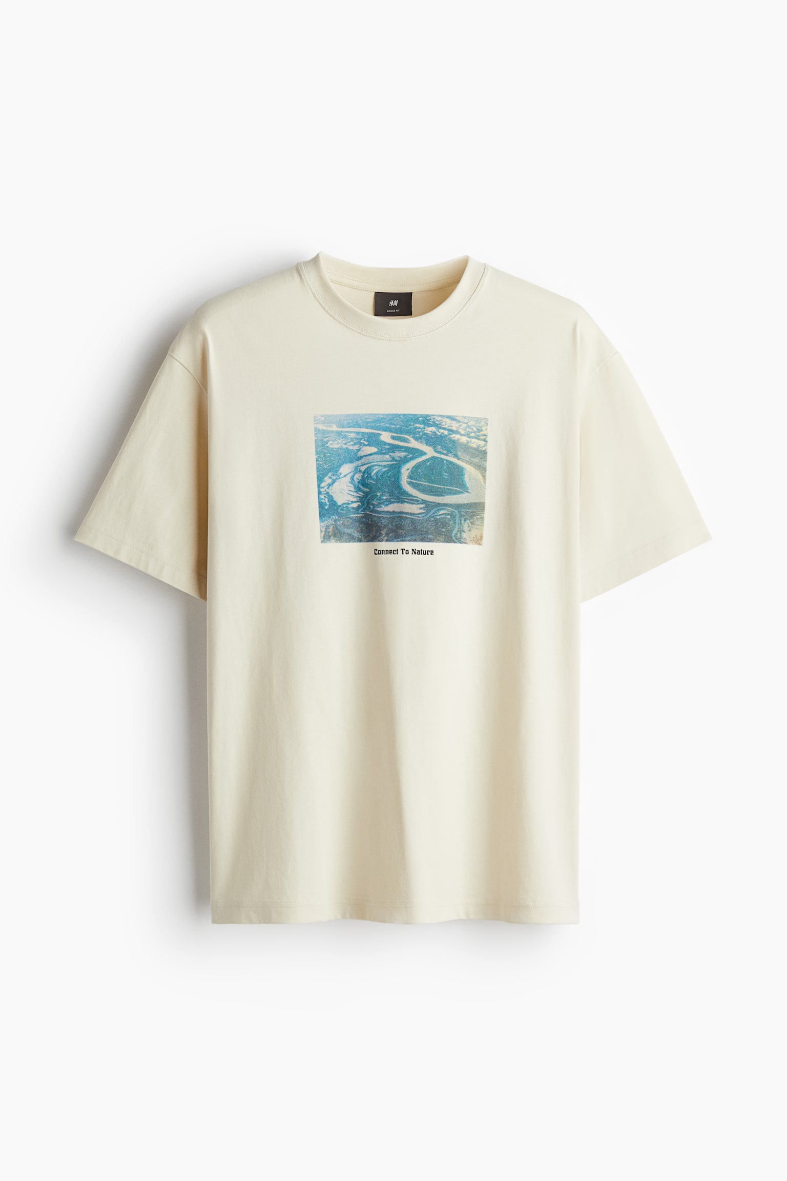 Camiseta con motivo estampado Loose Fit - Beige/Connect To Nature/Blanco/The words/Blanco/Porchini Labs/Crema/Online/Beige claro/Atlantic Beach/Blanco/Amalfi - 2