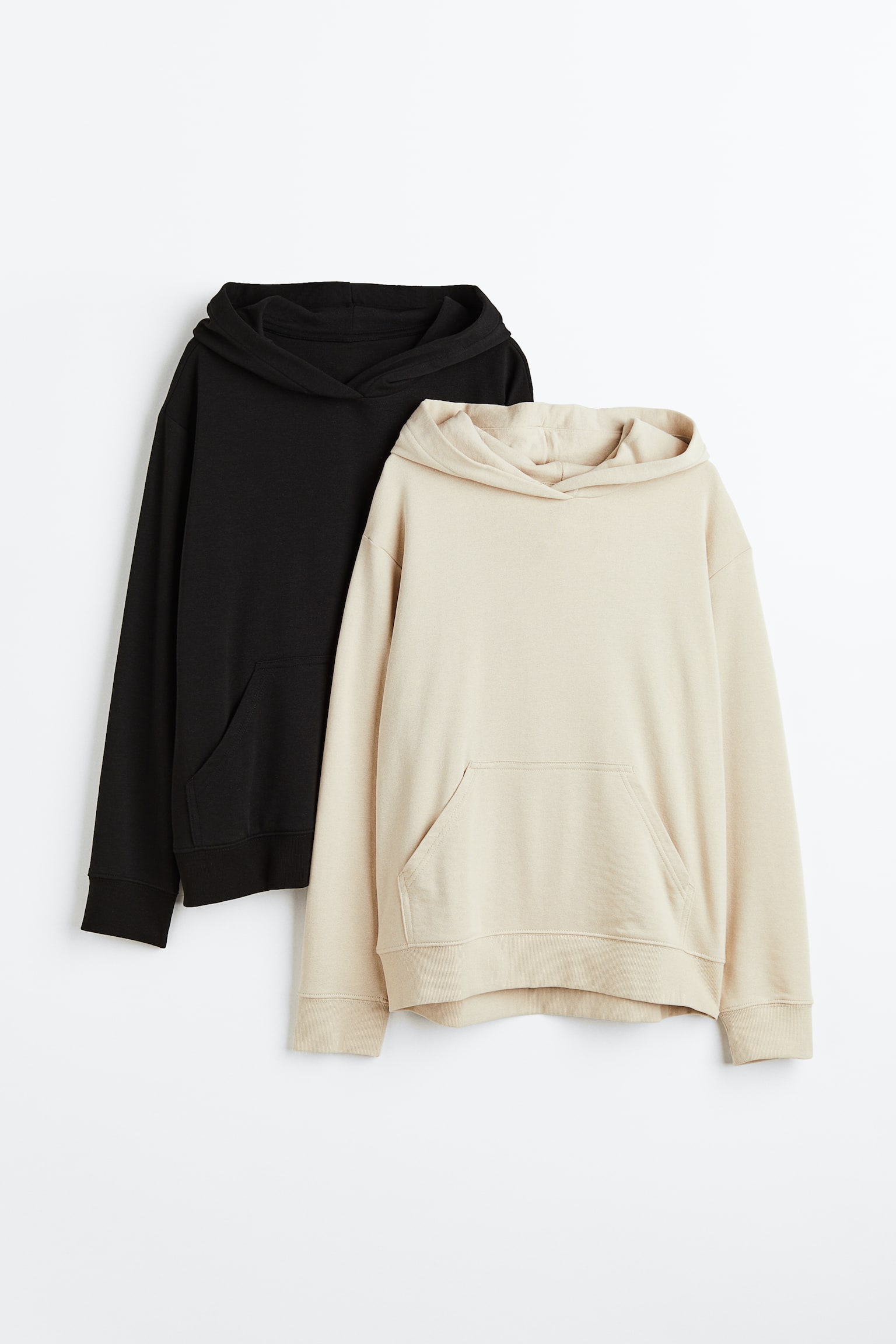 2-pack Hoodies - Black/Light beige/Dark brown/Old rose - 1