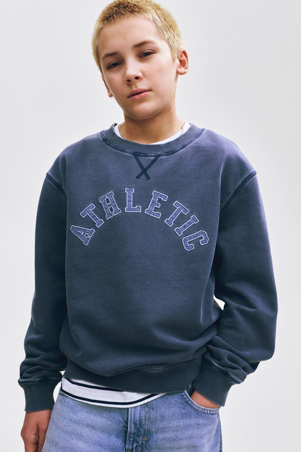 Sweat Garçon F&F 5-6 Ans Bleu Mélangé – Fossil Hunter – Manches Longues Coton