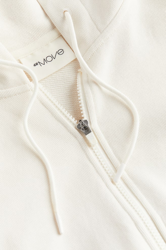 DryMove™ Zip-through sports hoodie - Cream/Black/Grey marl - 7