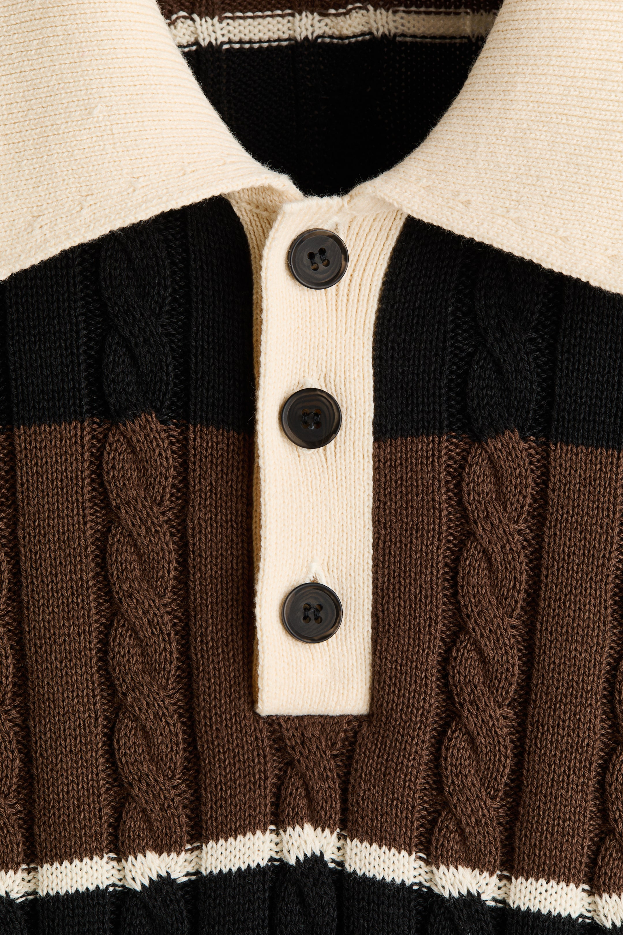 Relaxed-Fit Cable-Knit Polo Shirt