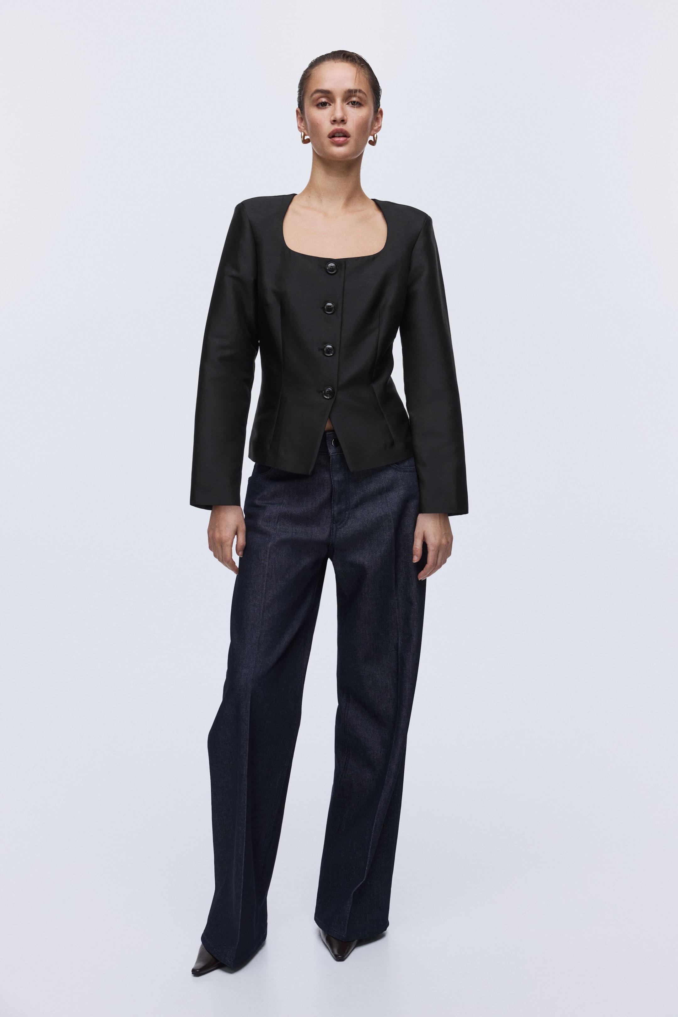 Преглед на по-голямо изображение: Square-neck blazer - Черен - ЖЕНИ | H&M BG 2