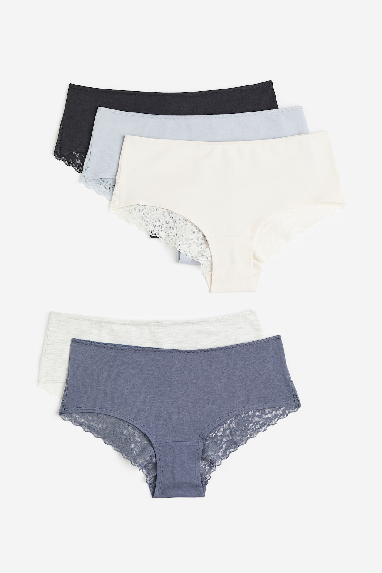 5-pack hipster briefs - Regular waist - Pigeon blue/Light grey  