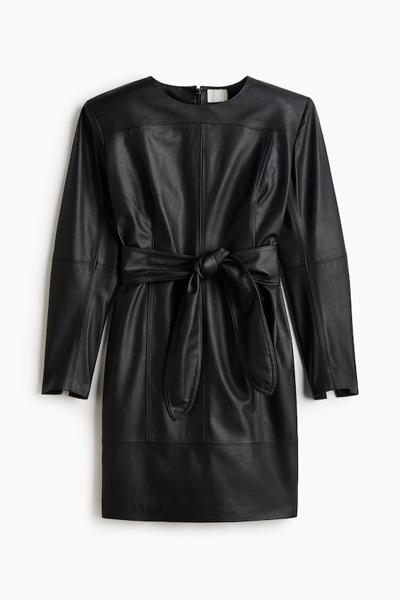 Женские платья H&M Coated Tie-Belt Dress