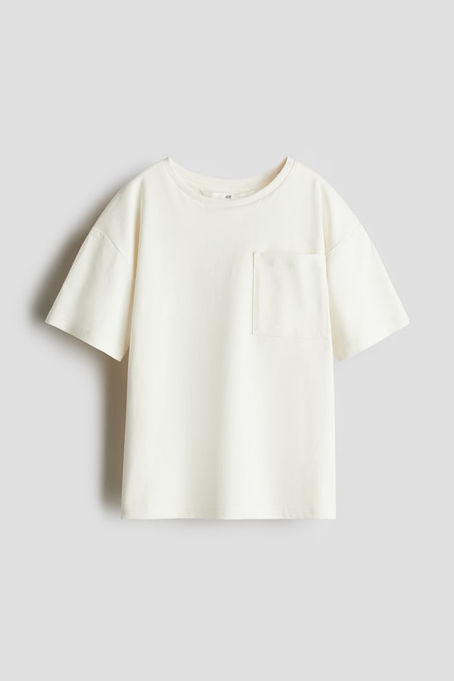 T-shirt en coton pima - Crème - 1