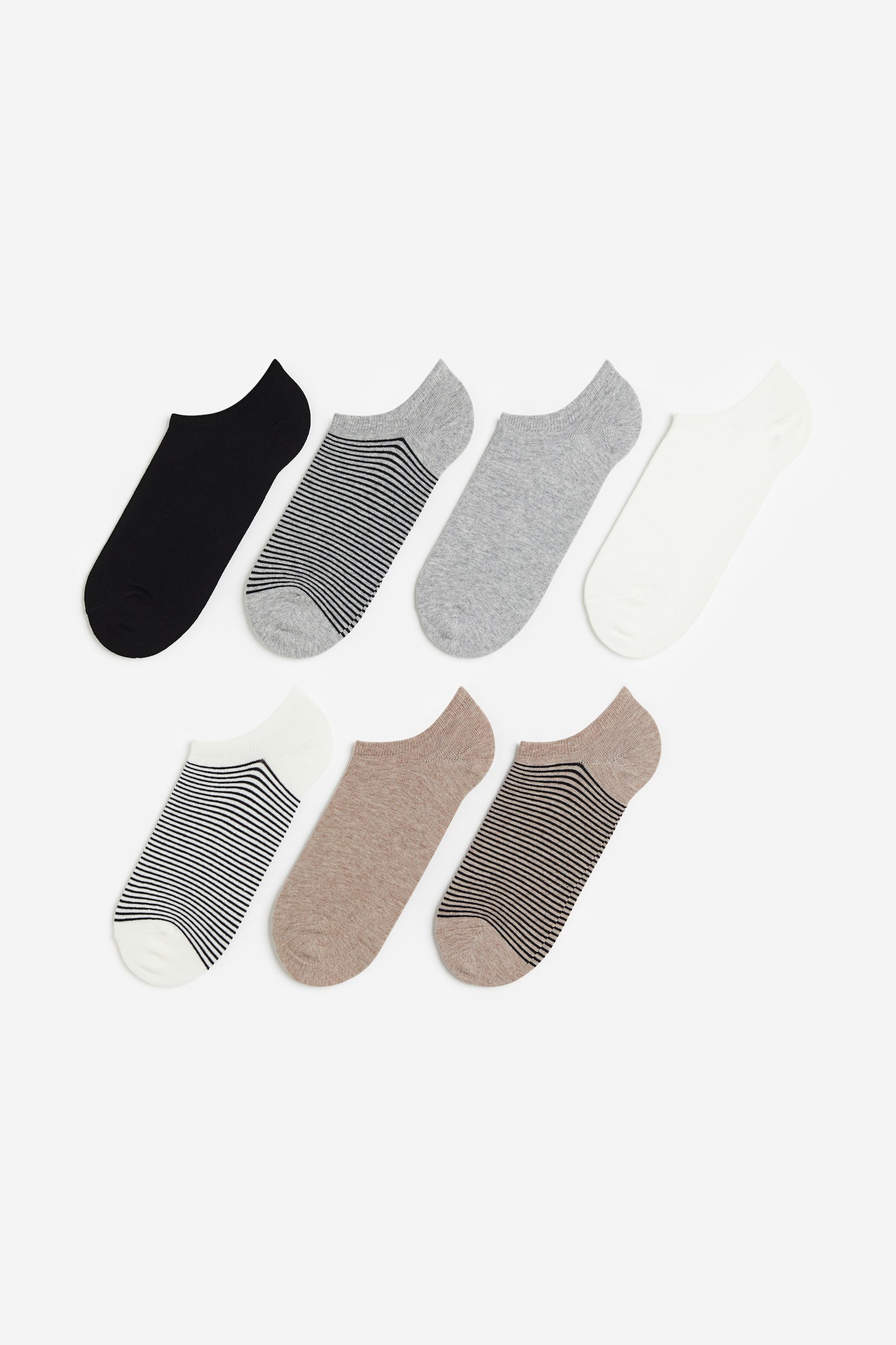 7-pack trainer socks - Grey marl/Beige marl - 1