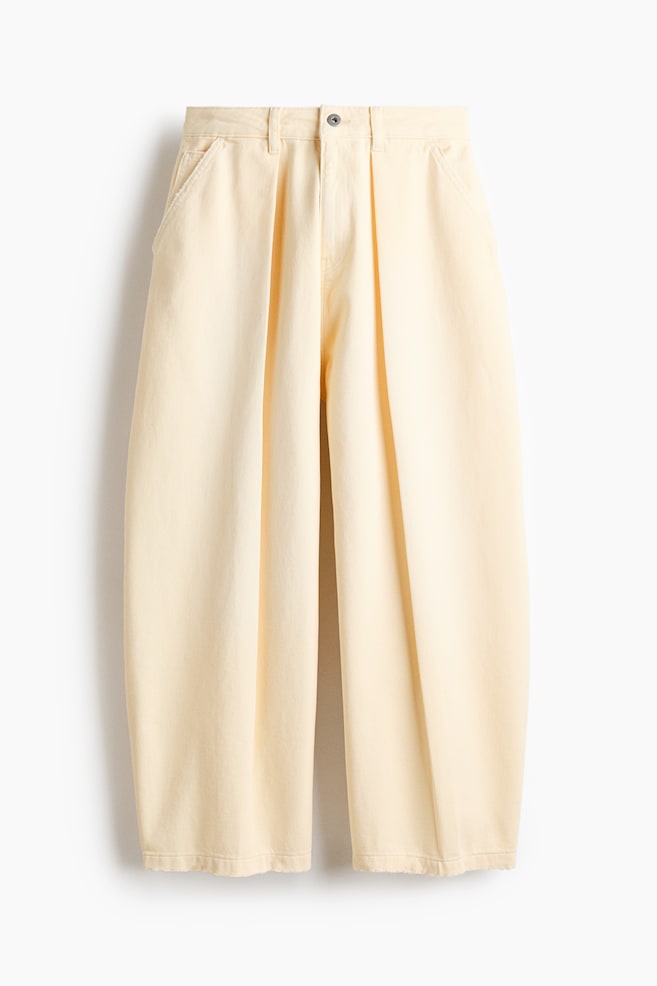 Barrel Leg Regular Waist Jeans - Pale yellow - 1