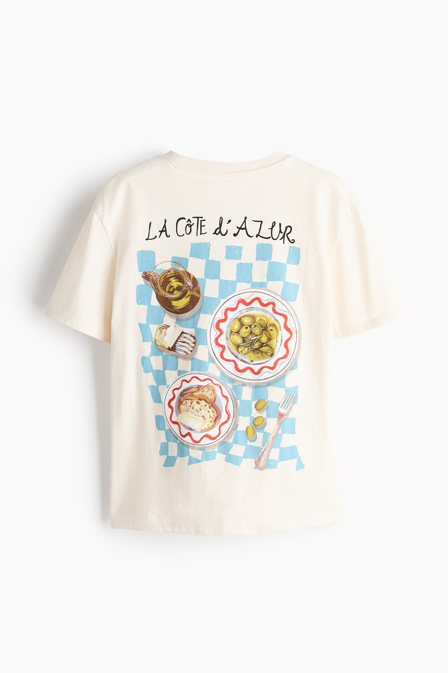 Женская футболка H&M Appliquéd, цвет: Кремовый / Olives — фото 2