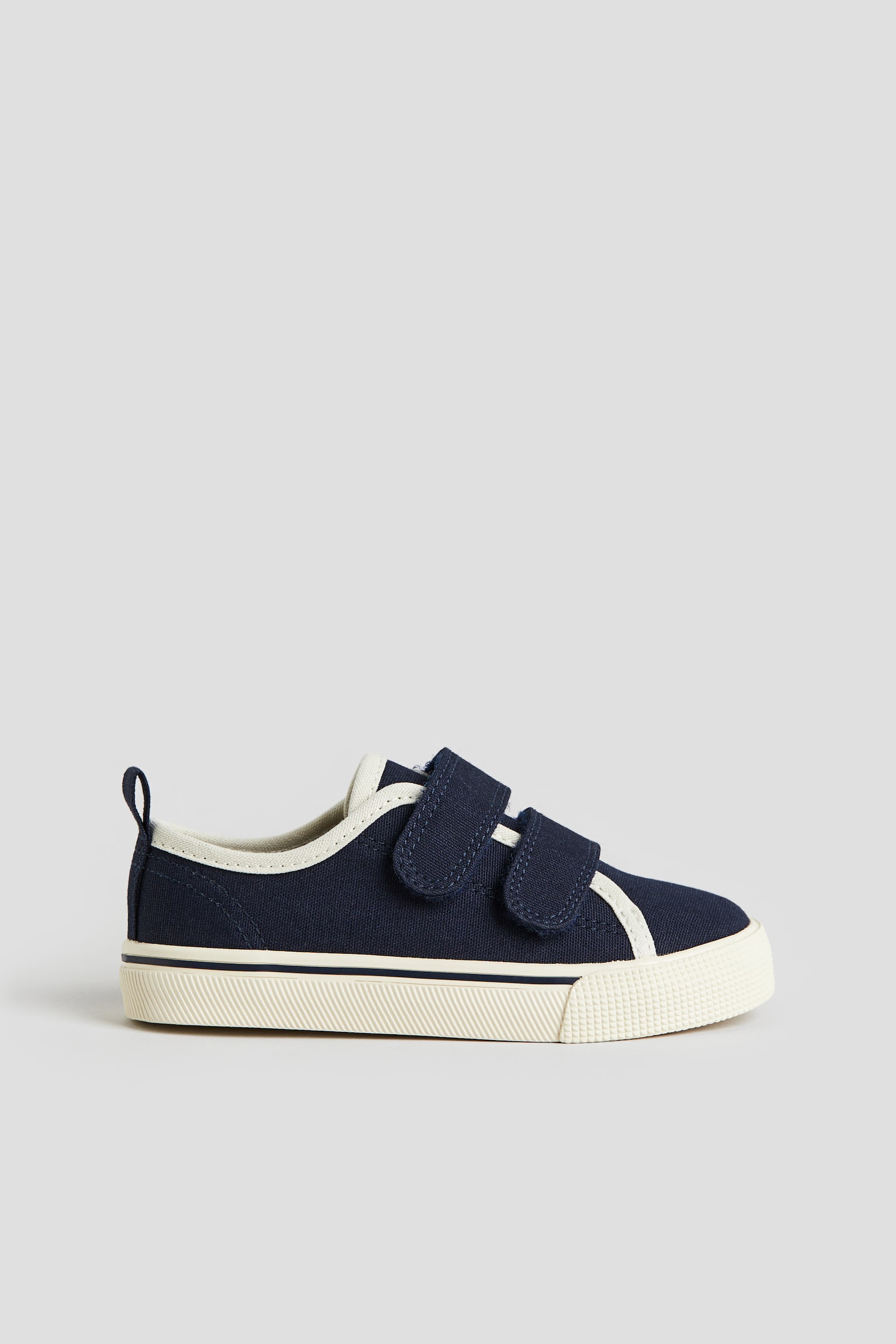 Canvas Hook & Loop Sneakers - Dark blue/Ecru/Dusty green - 2