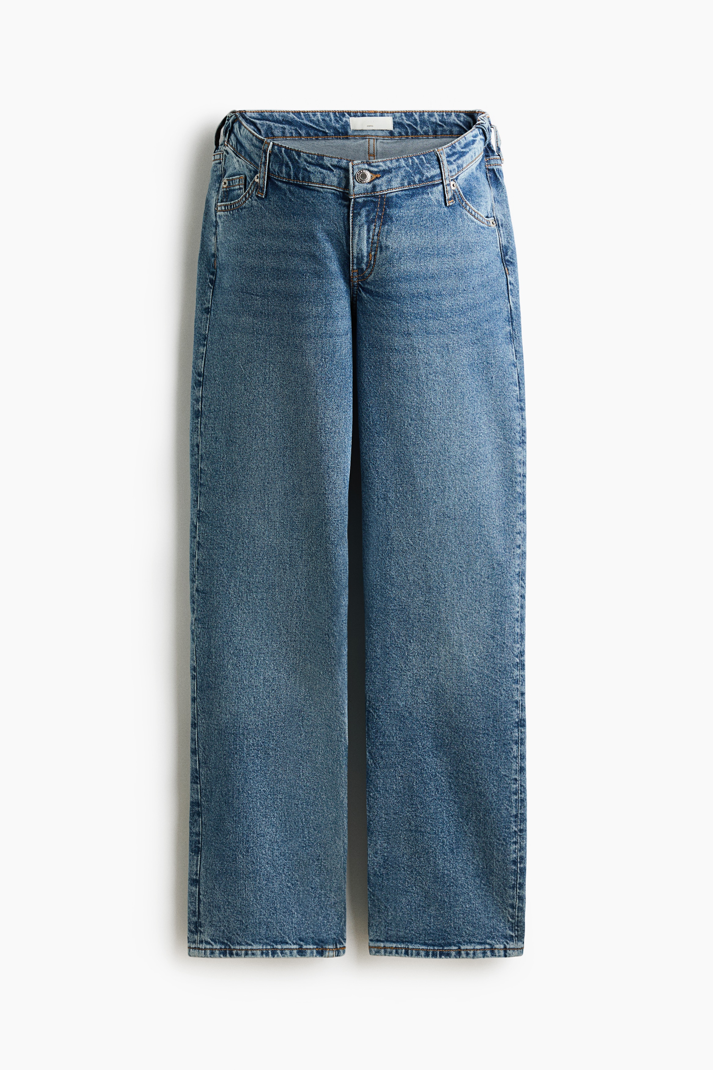 MAMA Straight Low Waist Jeans - Denim blue