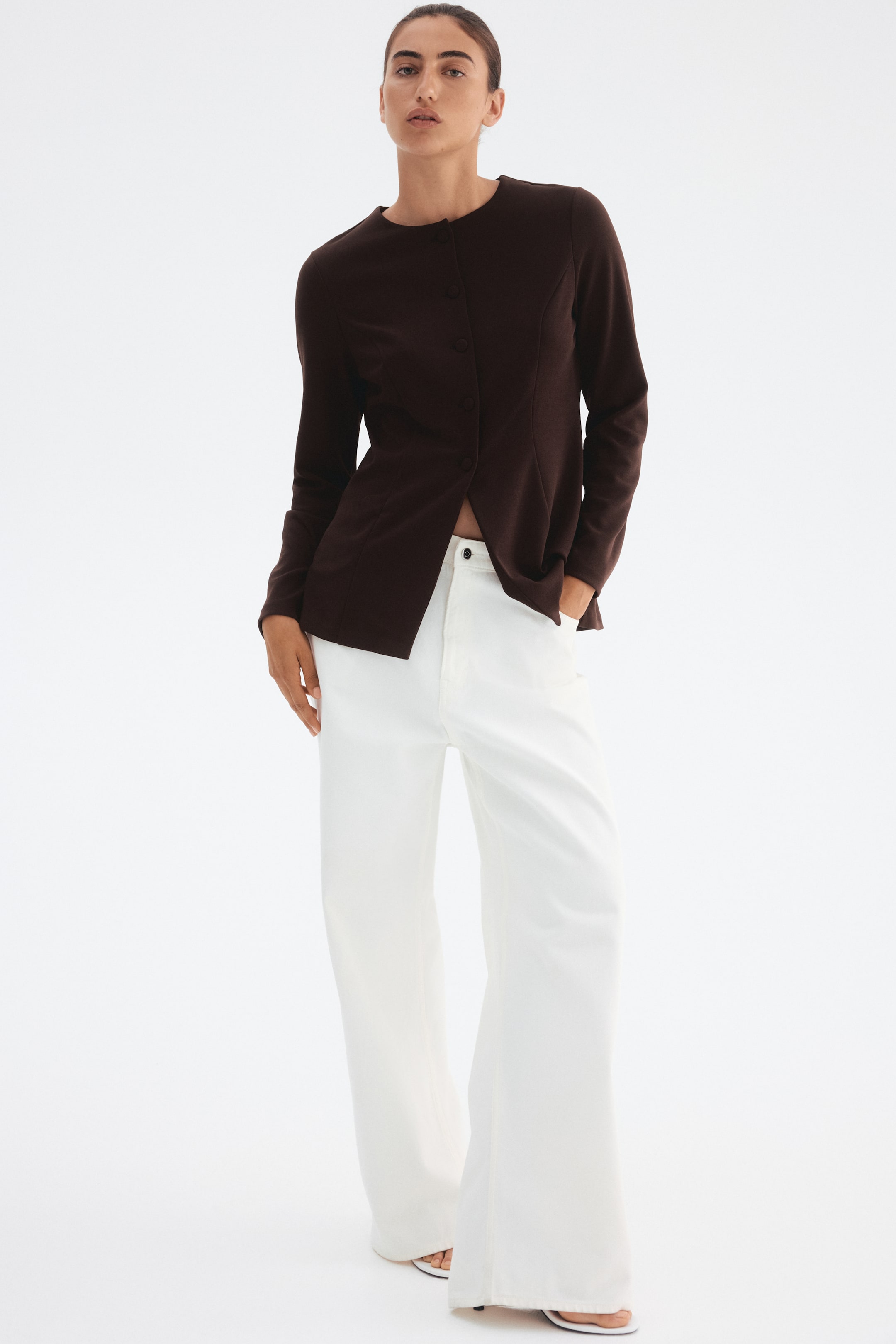 Agrandir l'image: Blazer en interlock - Marron foncé - FEMME | H&M BE 1