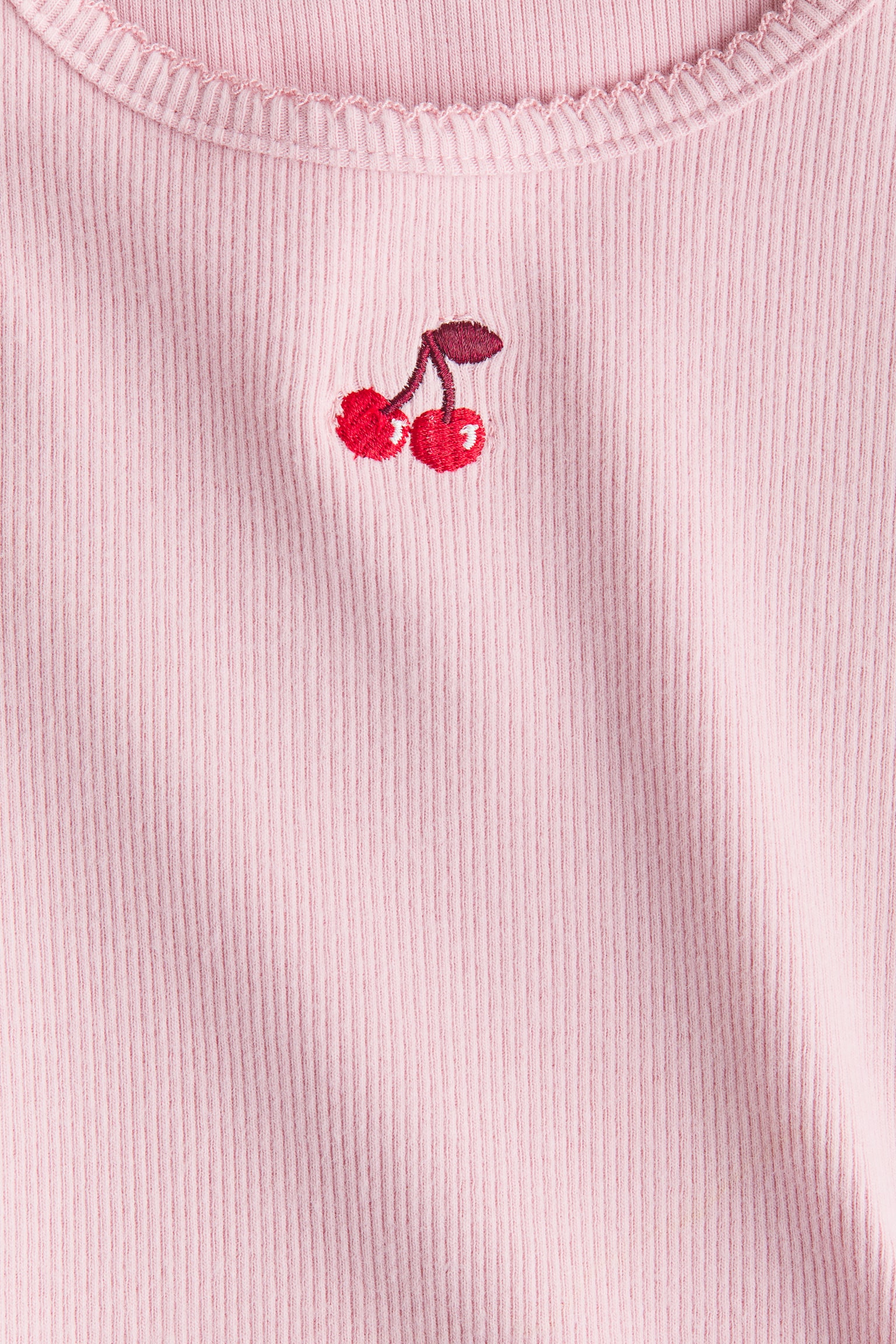 Детский топ H&M Picot-Trimmed Jersey, цвет: Светлый розовый — фото 2
