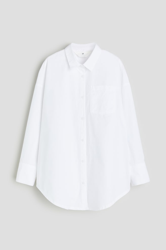 Camicia in popeline di cotone - Bianco - 2