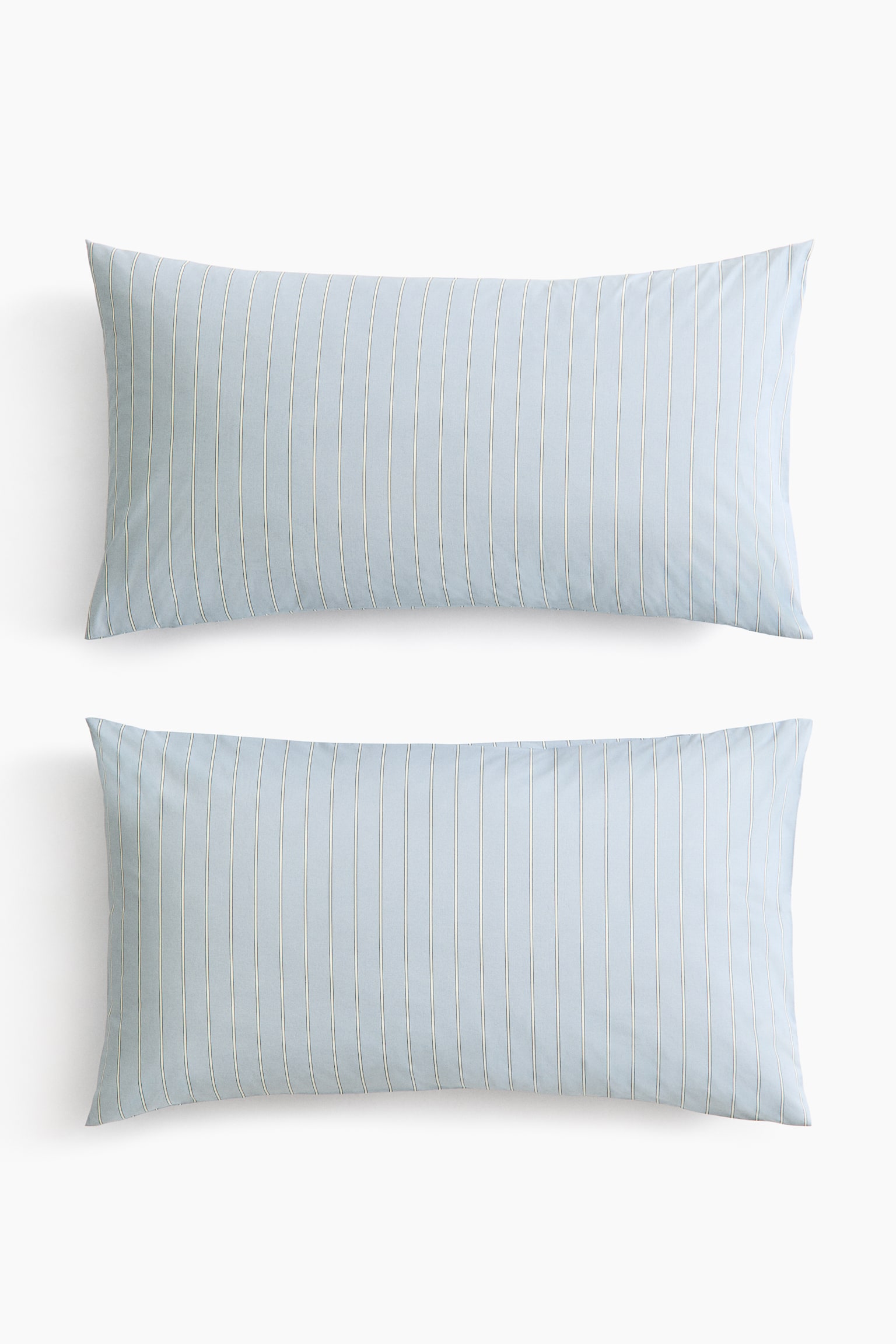 2-Pack Striped Pillowcases - Dusty blue/striped/Light beige/Dusty pink/striped/Light dusty green/striped - 1