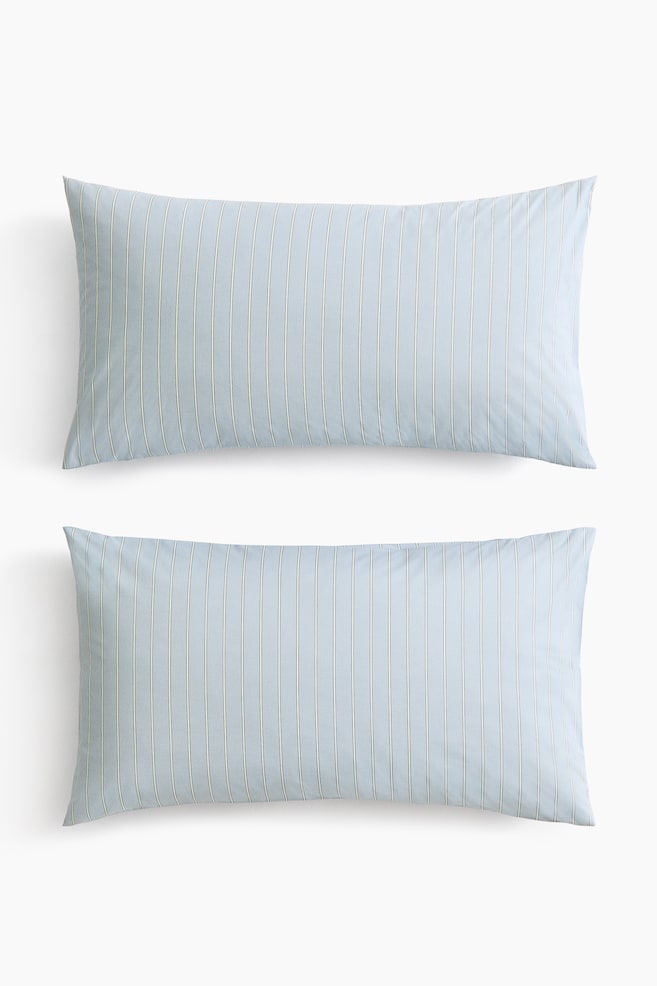 2-pack striped pillowcases - Dusty blue/Striped/Mole/Striped/Light beige/Dusty pink/Striped/Light dusty green/Striped - 1