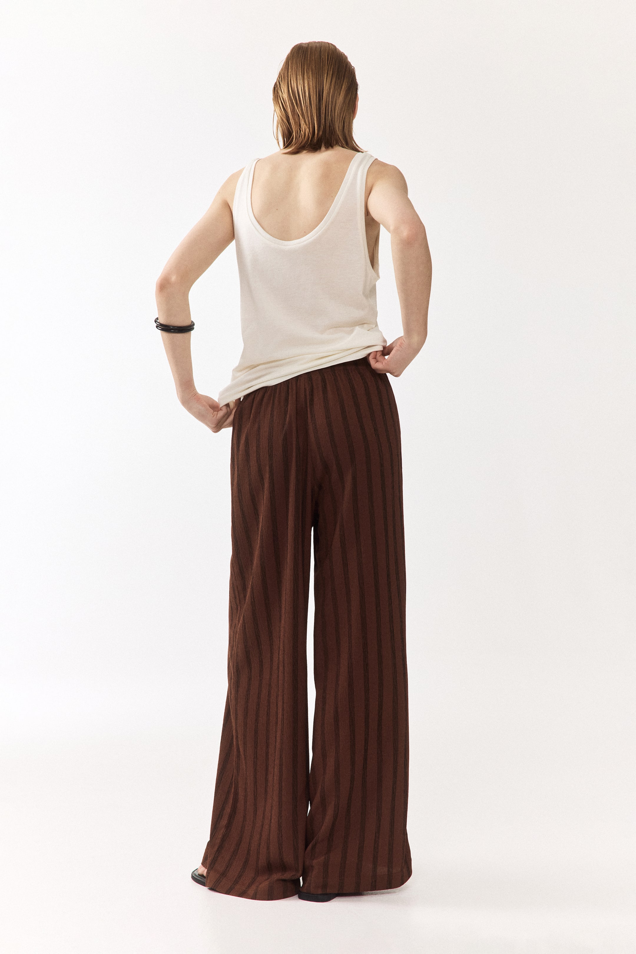 Wide-cut Pull-on Pants
