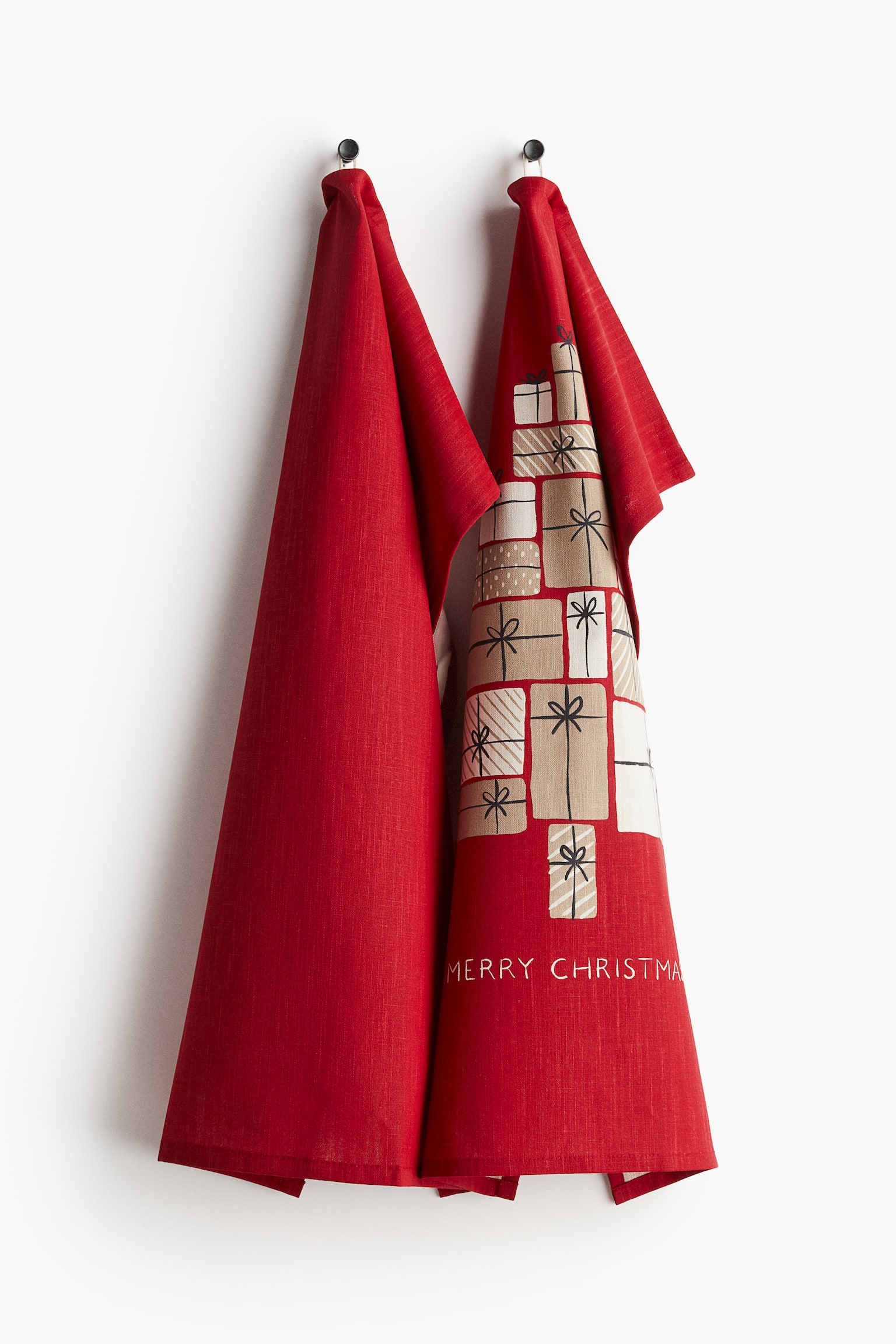 2-pack tea towels - Red/Gifts/Green/Merry Christmas - 1