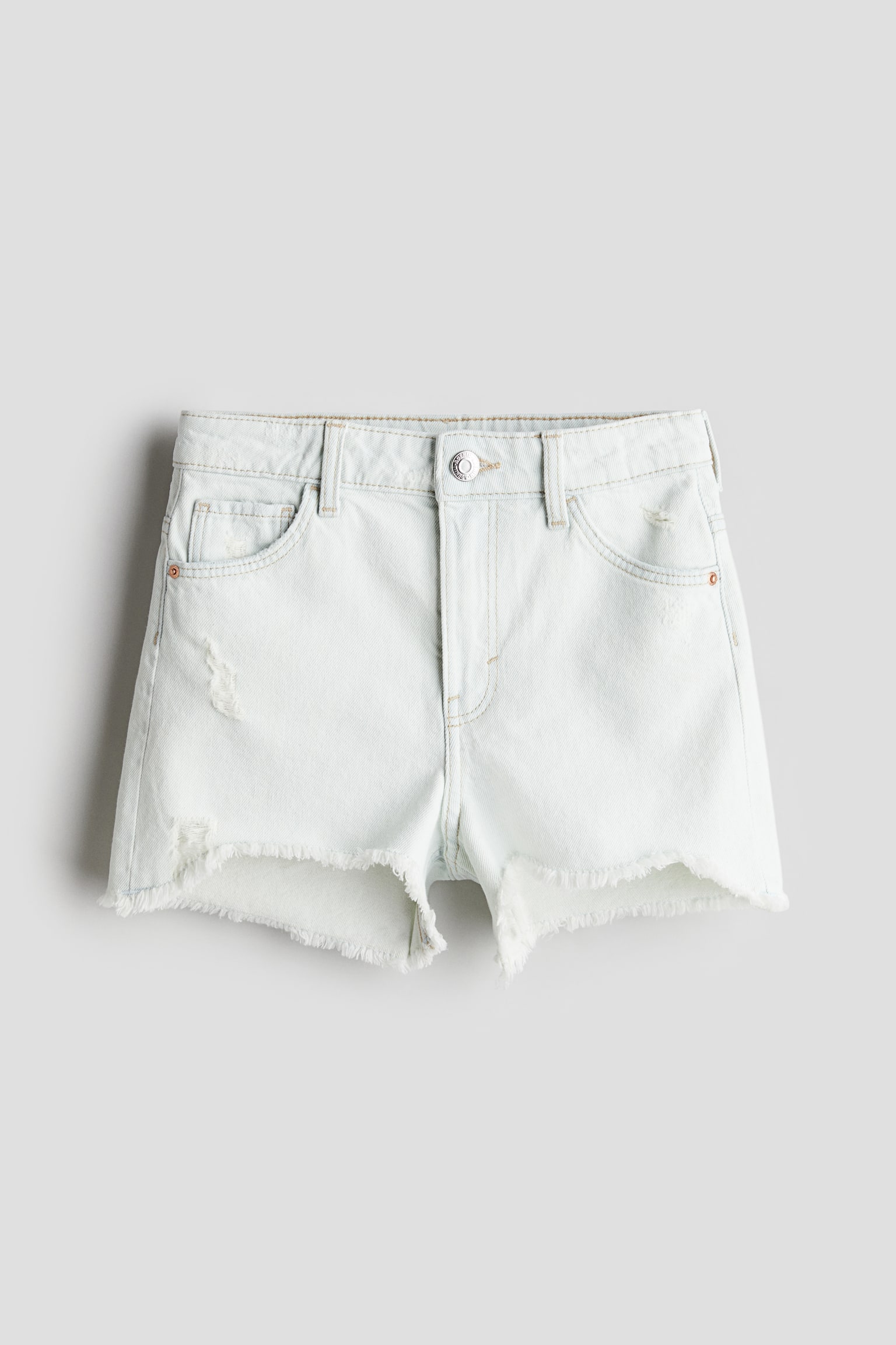 Denim shorts - Pale denim blue/White - 1