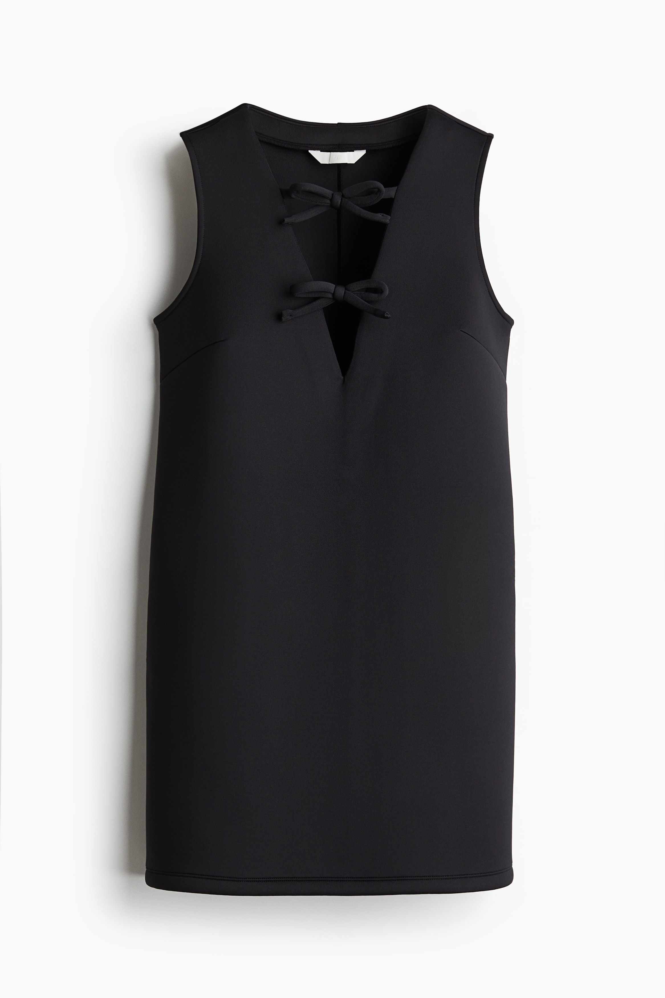 リボンフロント スキューバワンピース - ブラック - レディース | H&M JP