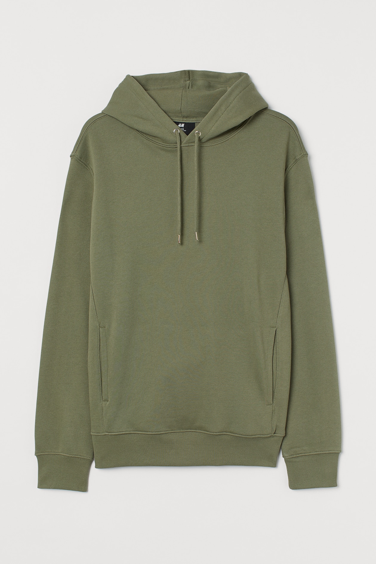 Regular Fit Hoodie - Long sleeve - Regular length - Khaki green - Men ...