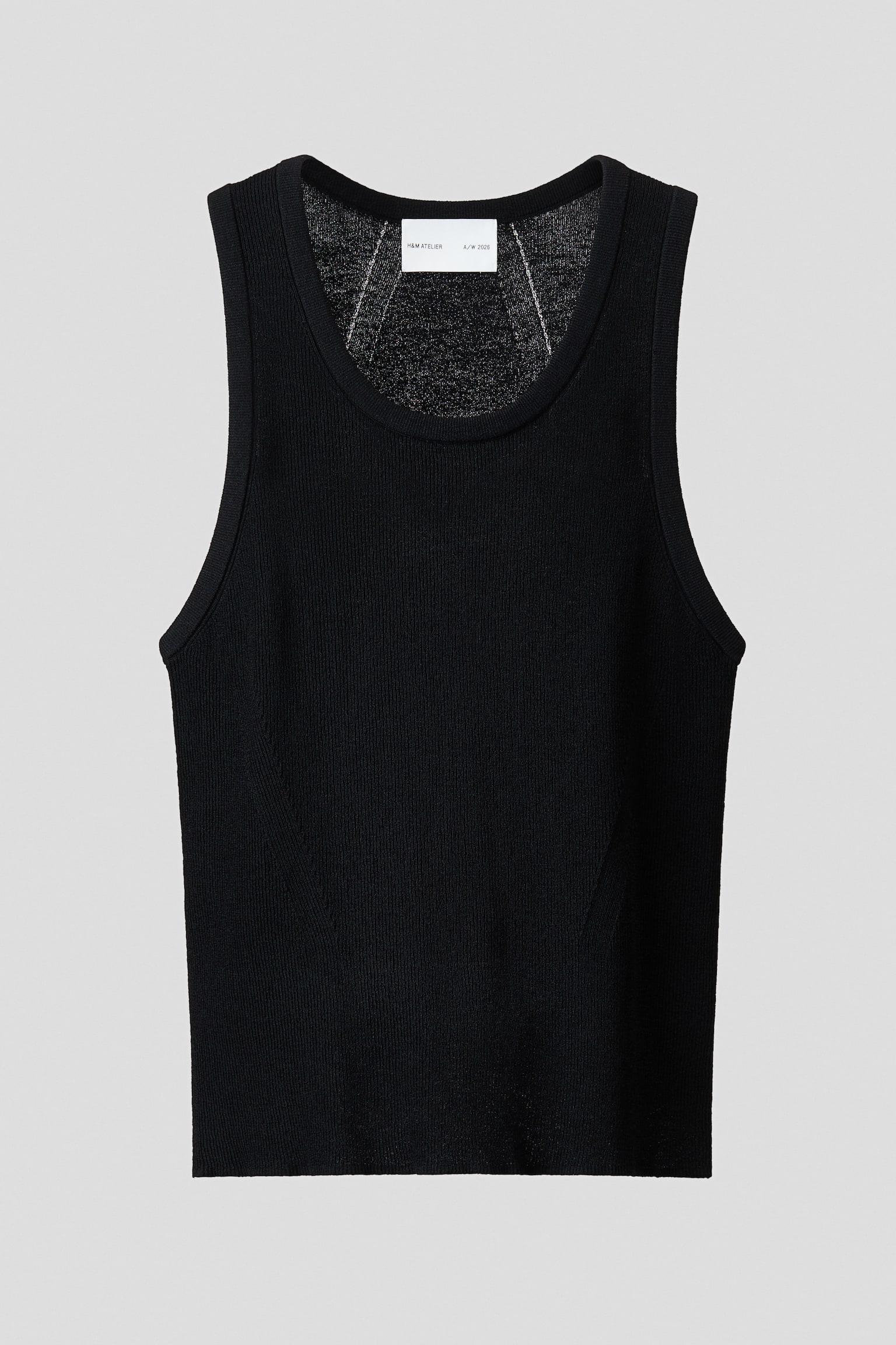 גופיית ריב מתערובת צמר Slim Fit - שחור - 1