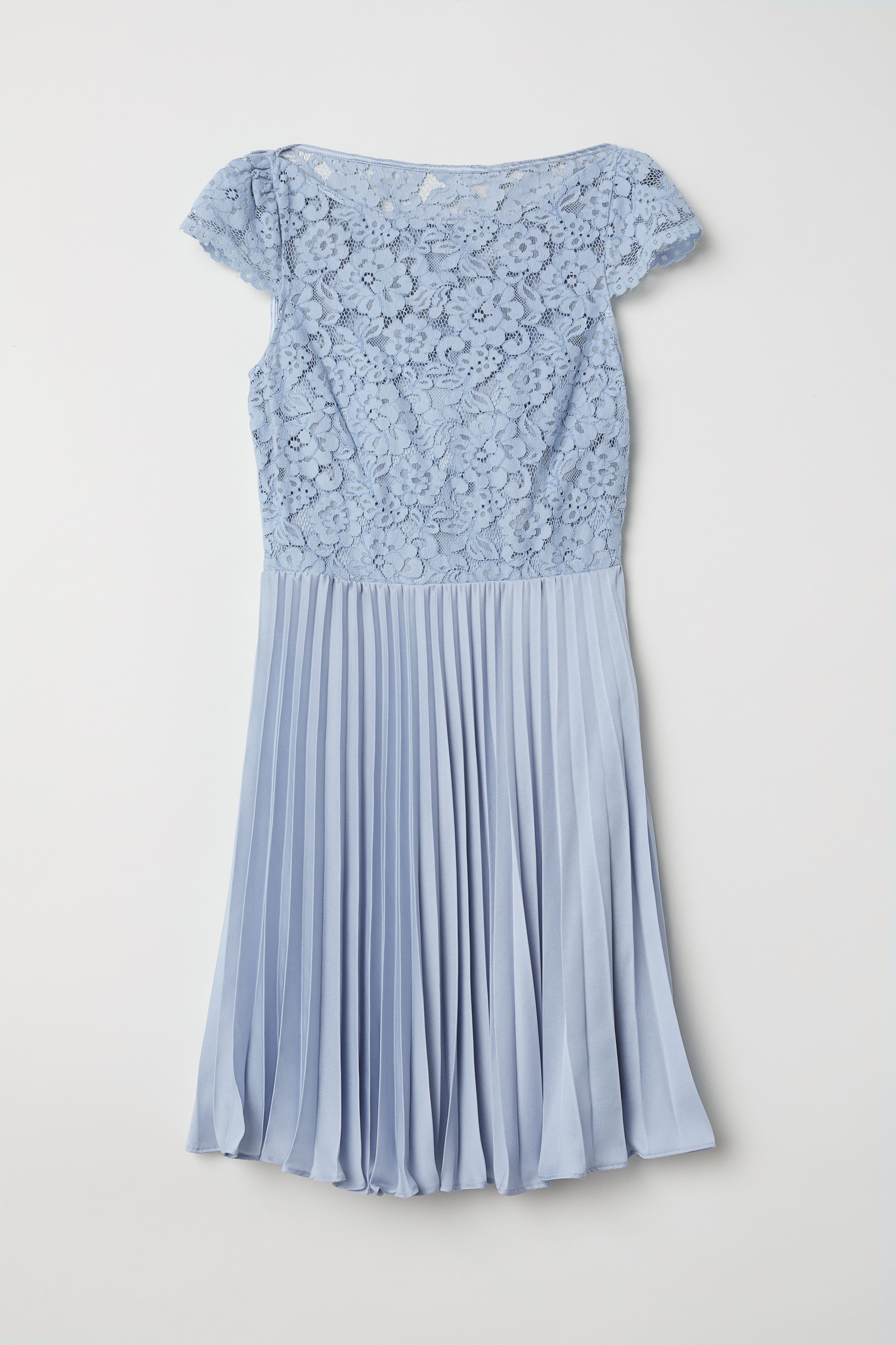 Pleated Dress - Short - Light blue - Ladies | H&M US