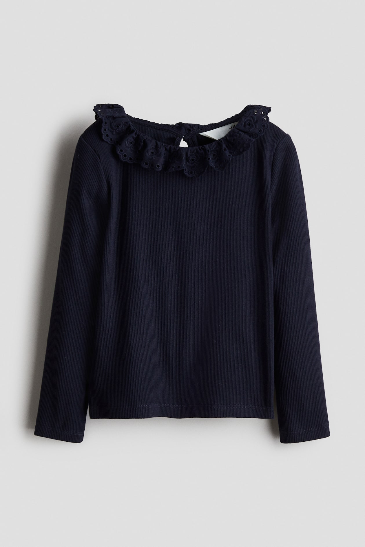 Navy blue Ruffle-Collar Top for kids | H&M CA