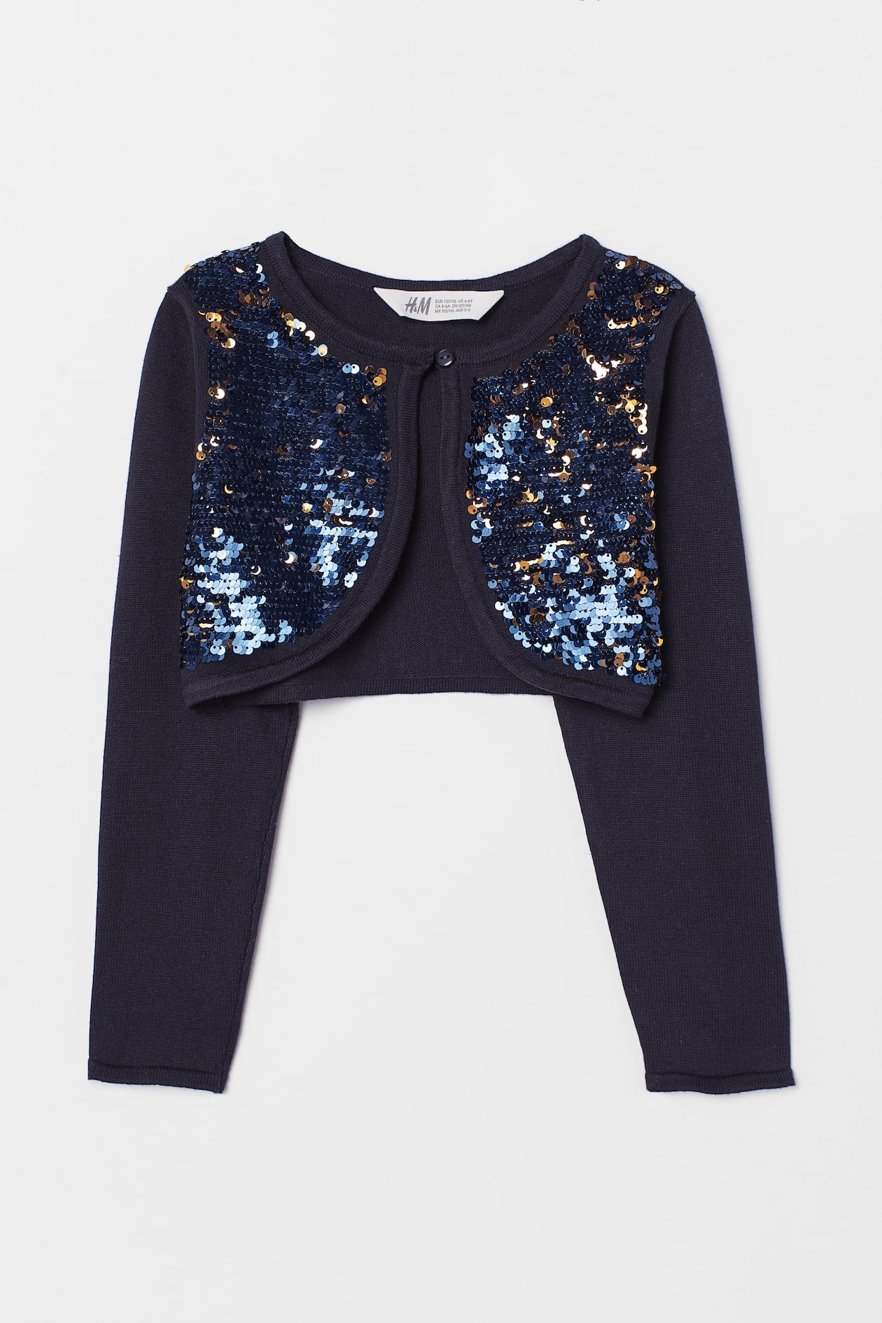 Bolero with reversible sequins Dark blue Kids H&M