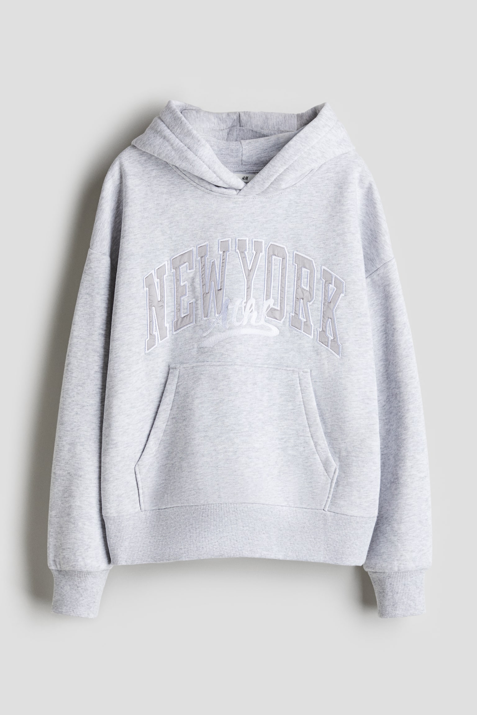 Printed hoodie - Light grey/New York - 1