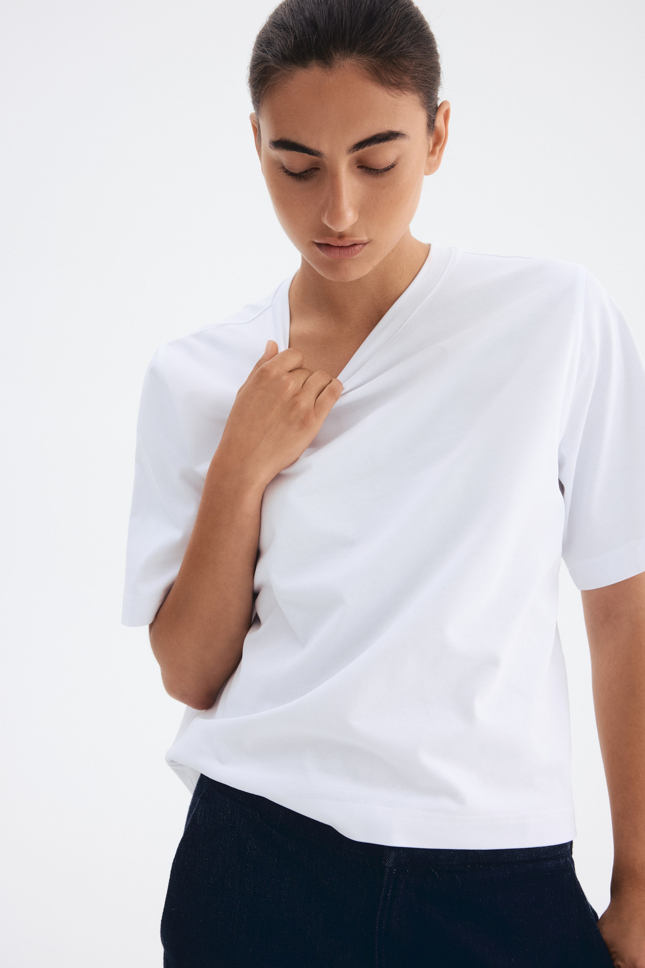 Zobrazit větší obrázek: Tričko z bavlny pima - Bílá - ŽENY | H&M CZ 3