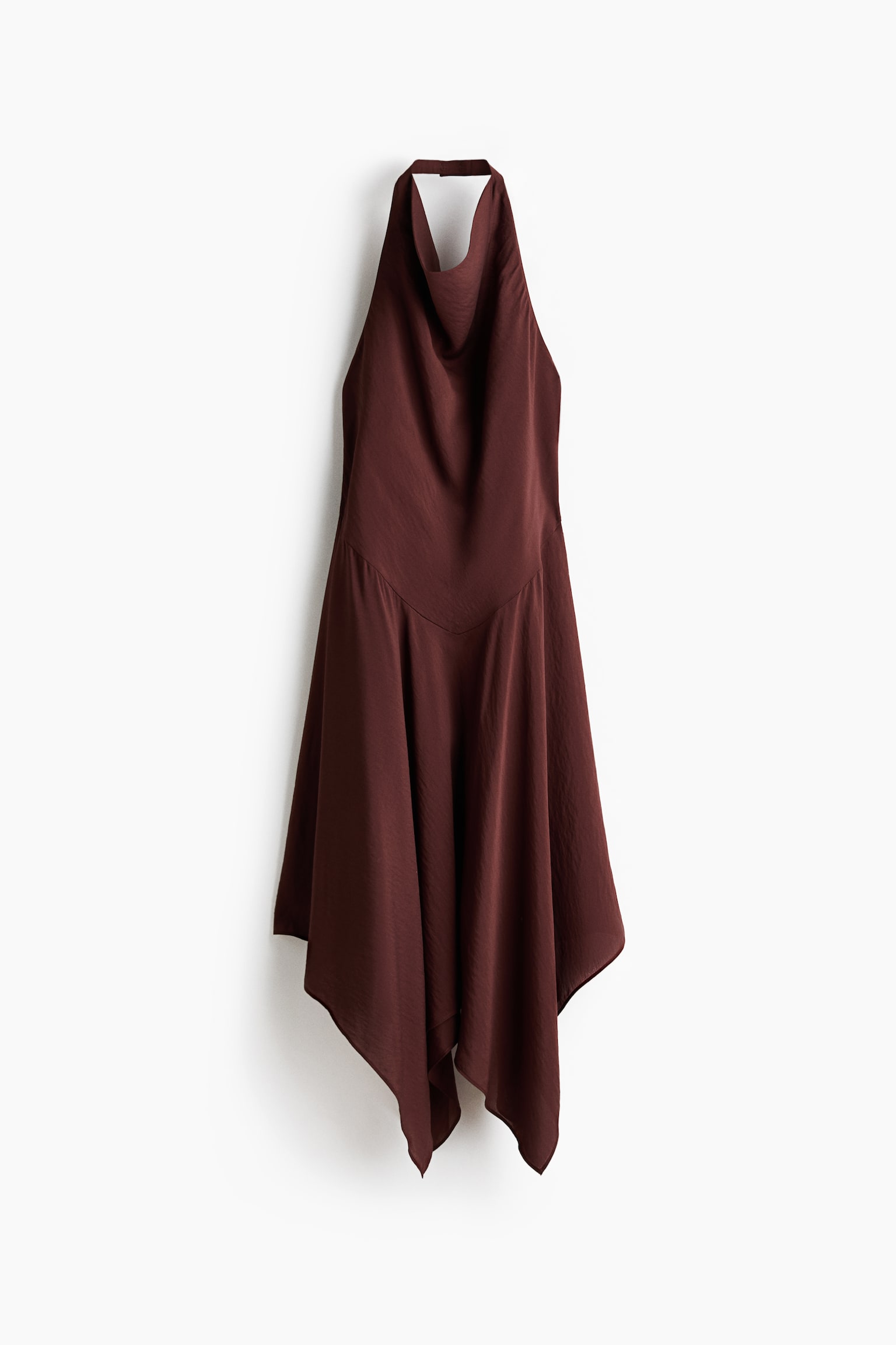 Vestido con cuello halter - Café oscuro