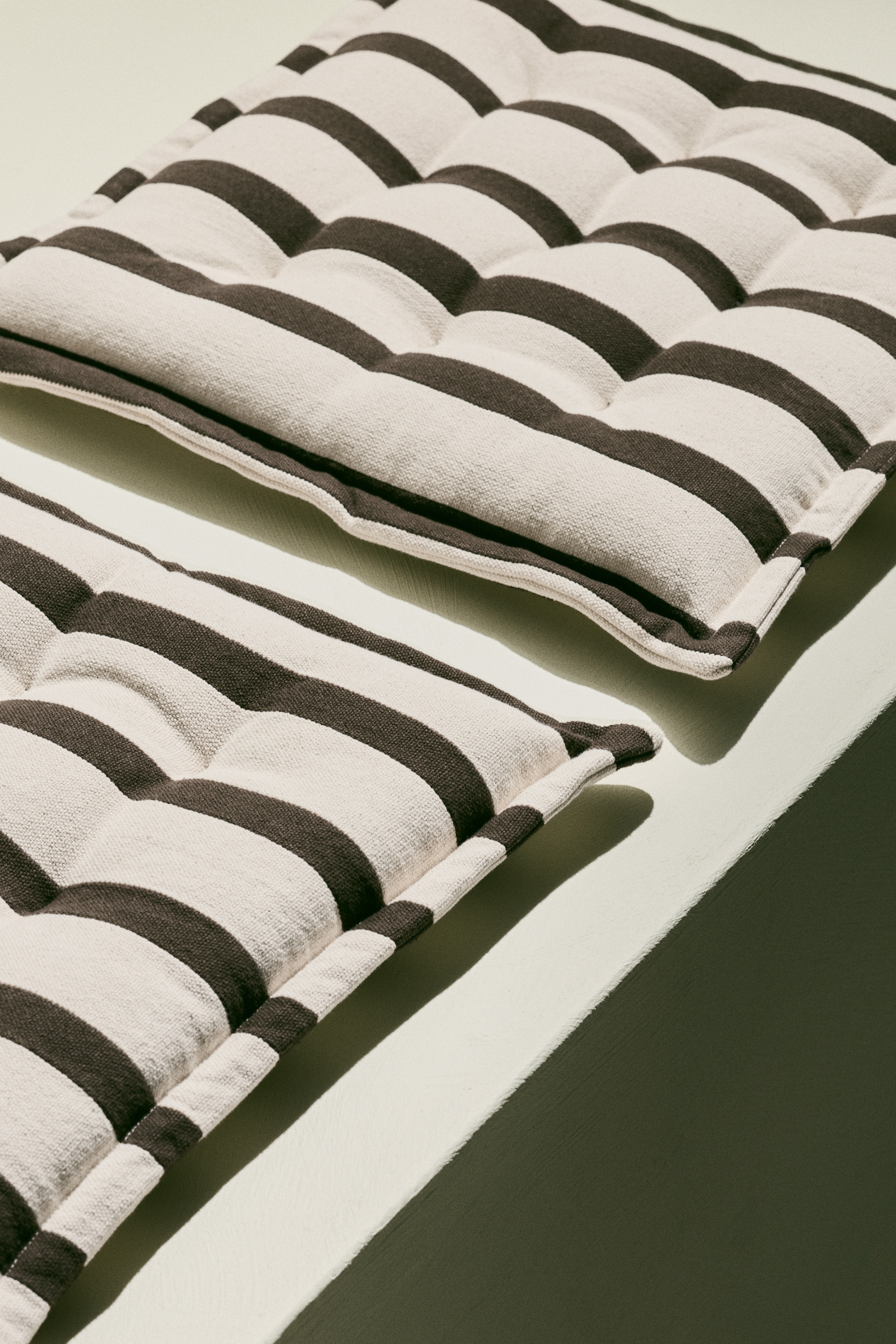 Set de 2 perne pentru scaun din bumbac - Maro-închis/dungi/Bej/dungi/Taupe/dungi