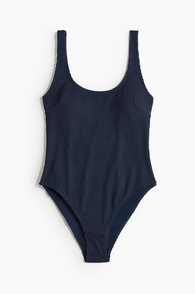 Maillot de bain paddé avec jambes échancrées - Bleu marine - 1