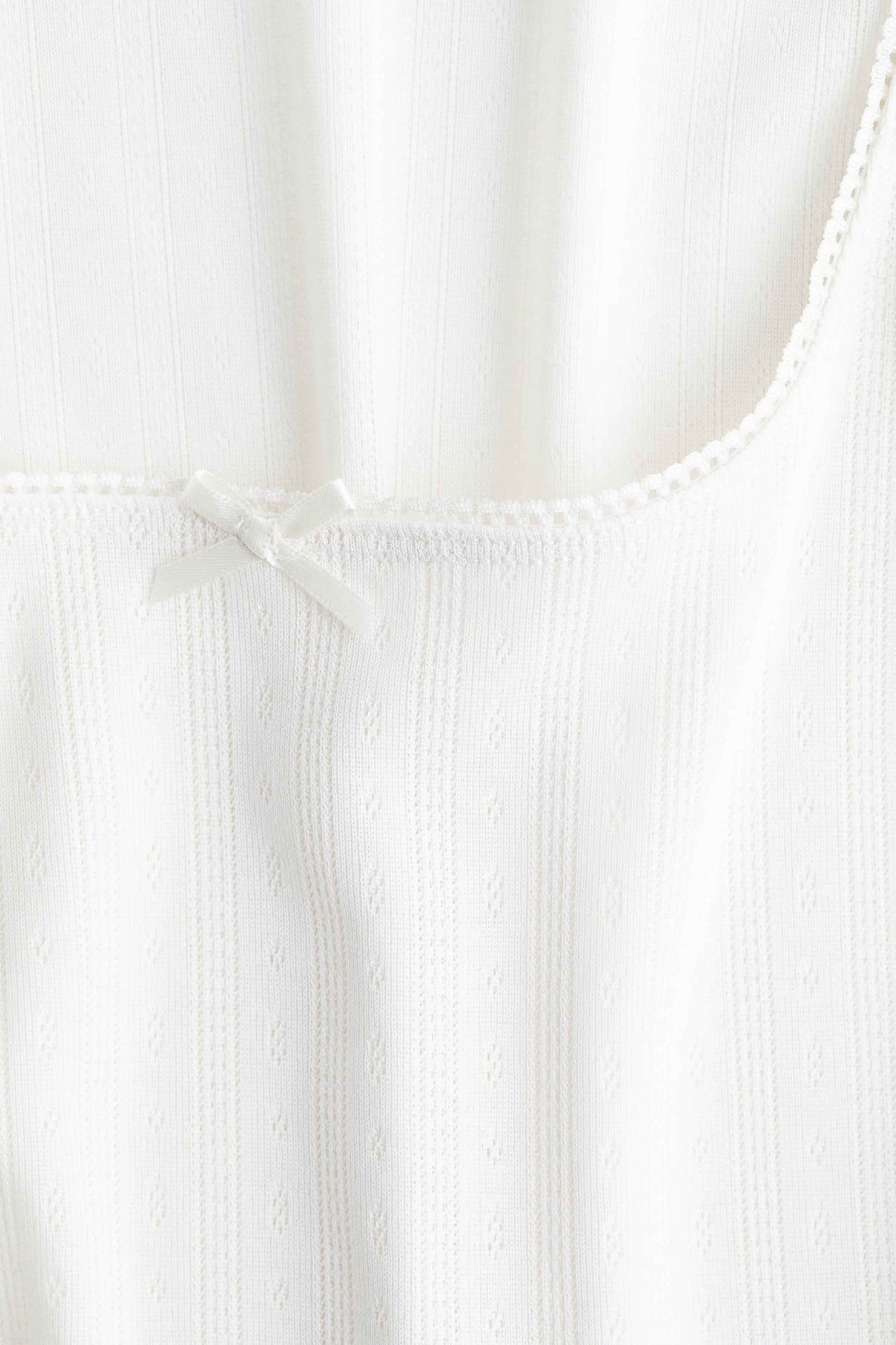 Pointelle jersey vest top