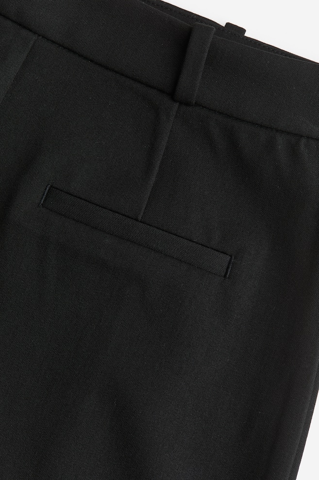 Slit-hem twill skirt - Black/Beige - 7