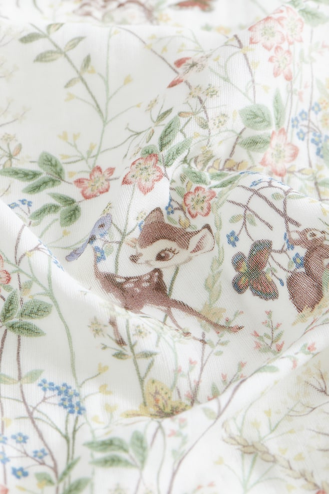 Muslin baby blanket - White/Bambi/Light blue/Bambi - 3
