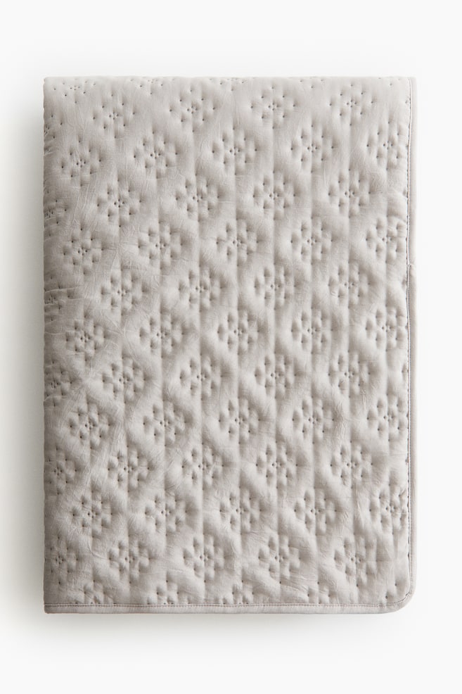 Quilted Bedspread - Light dusty taupe/Light beige - 1