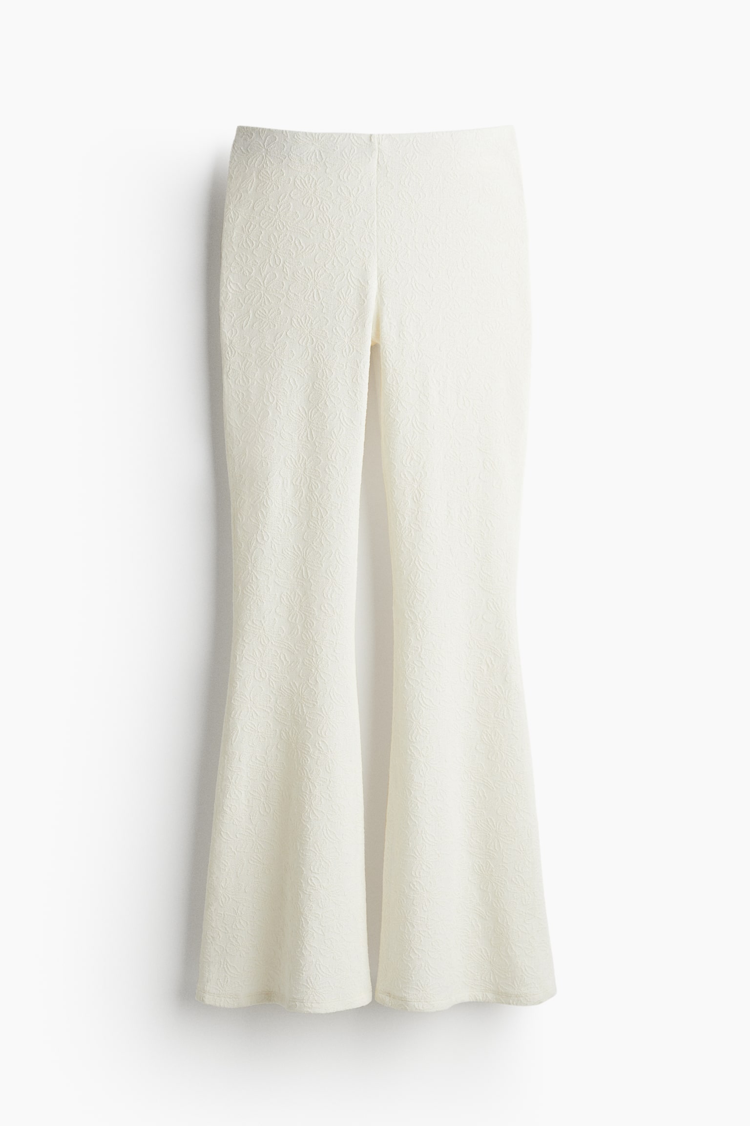 Женские брюки H&M Textured Jersey Pants, цвет: Кремовый — фото 1