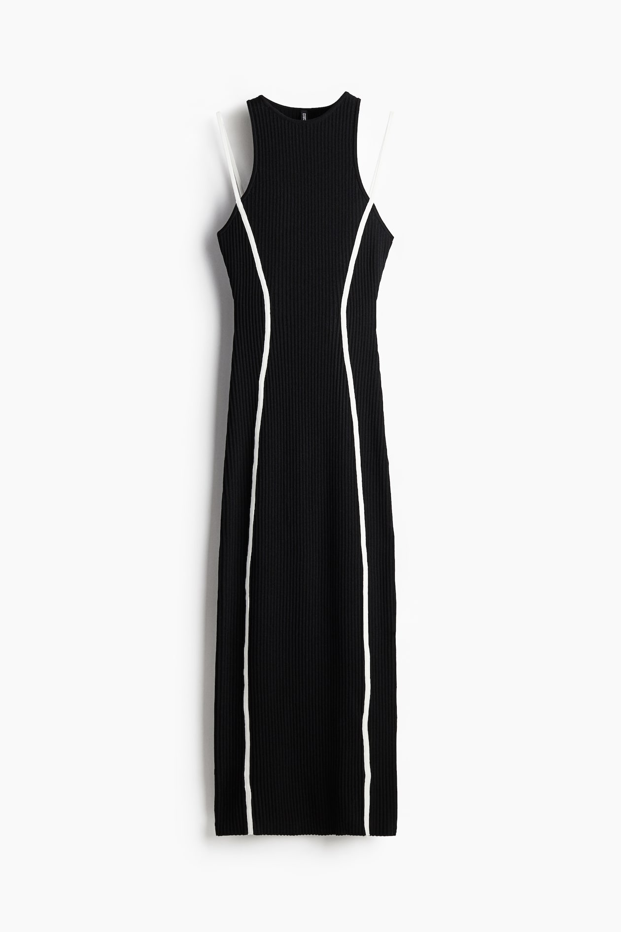 Women's Black/Cream Rib-knit bodycon dress | H&M Women's Black/Cream Rib-knit bodycon dress | H&M