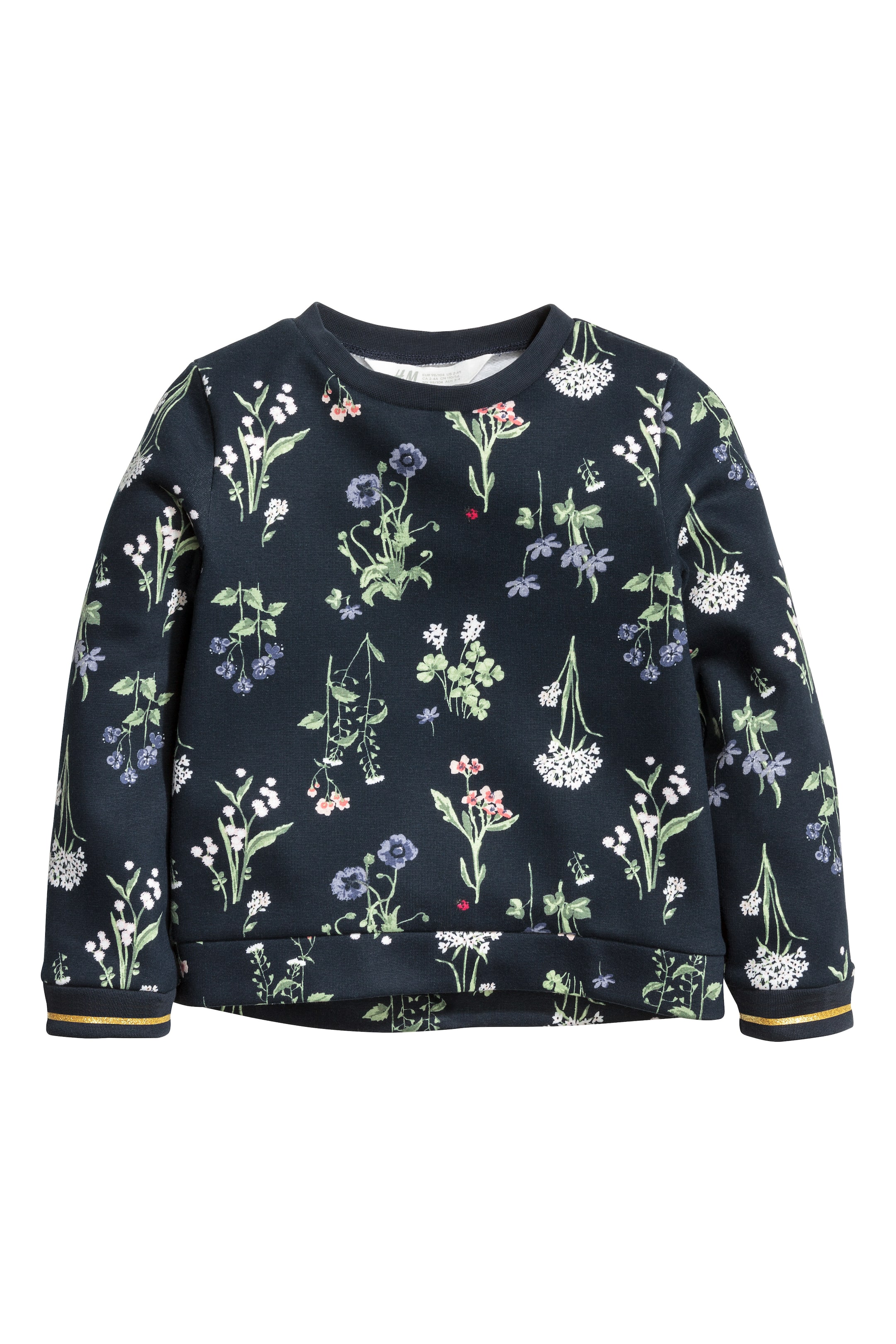 View larger image: Sweatshirt - Dark blue/Floral - Kids | H&M GB 1