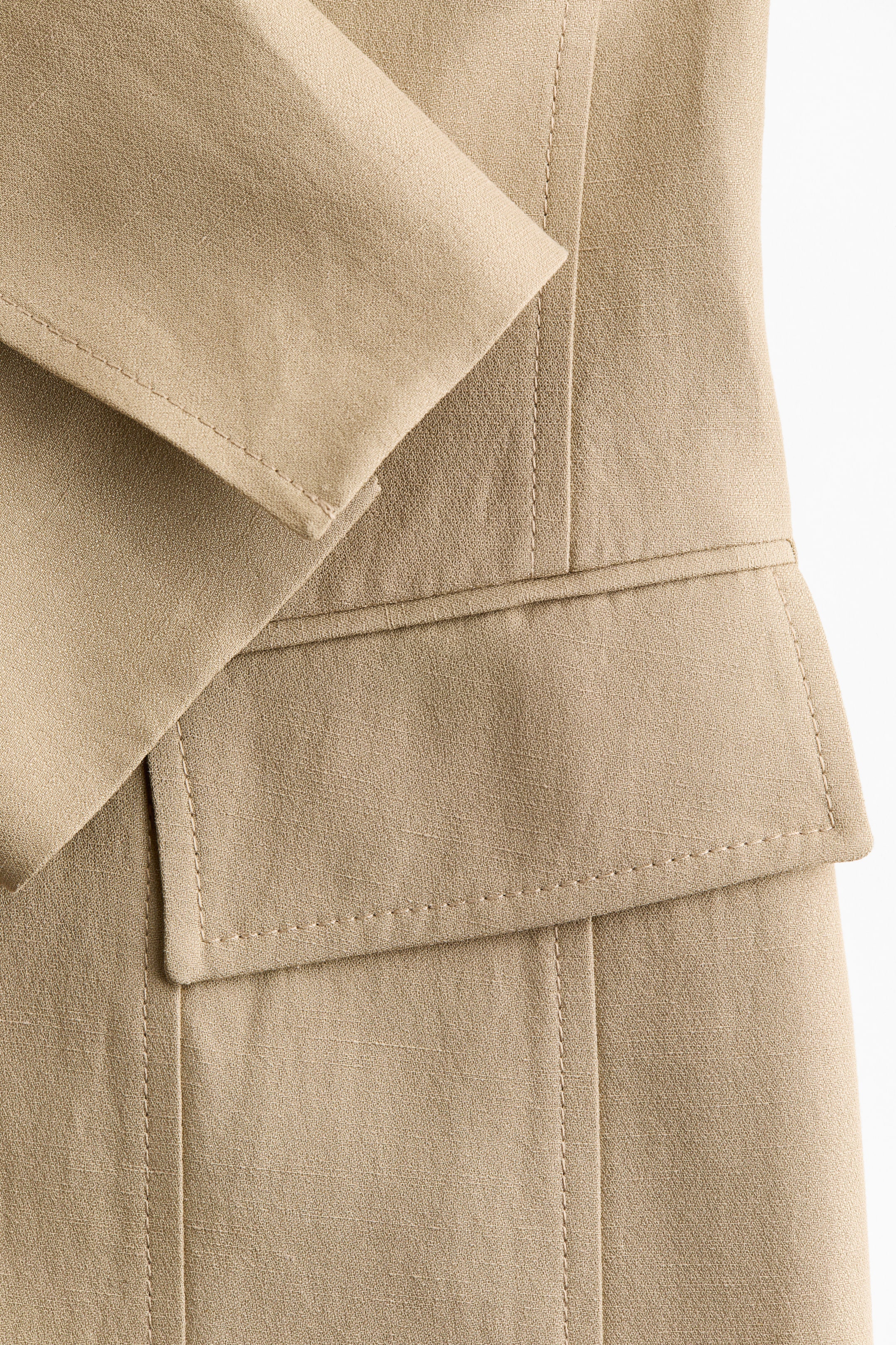 Linen-Blend Hourglass Blazer