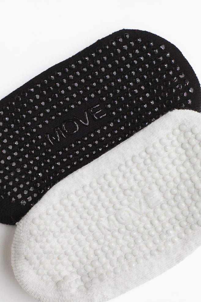 2-pack ballet grip socks - Black/White/Dusty purple/Black/Black/Light grey marl - 1