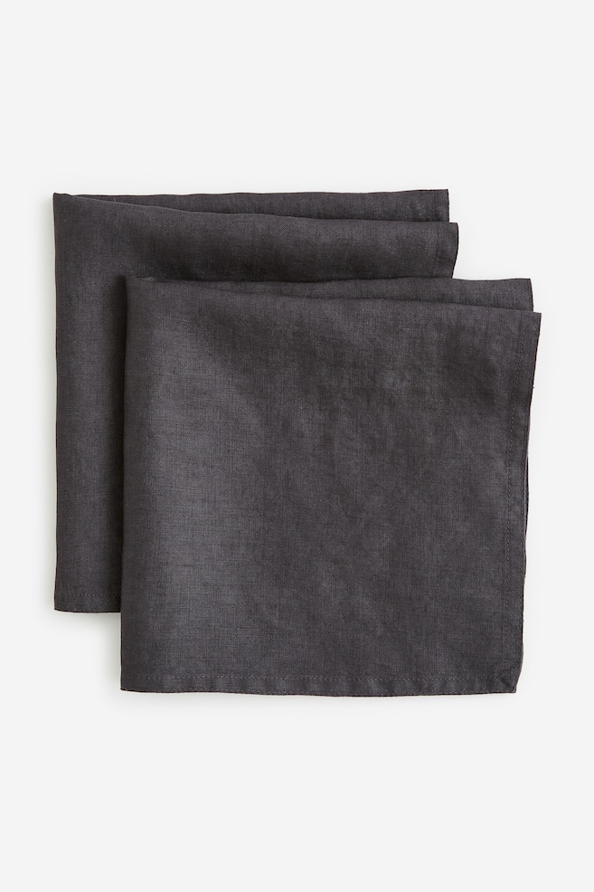 2-pack linen napkins - Anthracite grey/White/Grey/Beige/dc/dc - 6