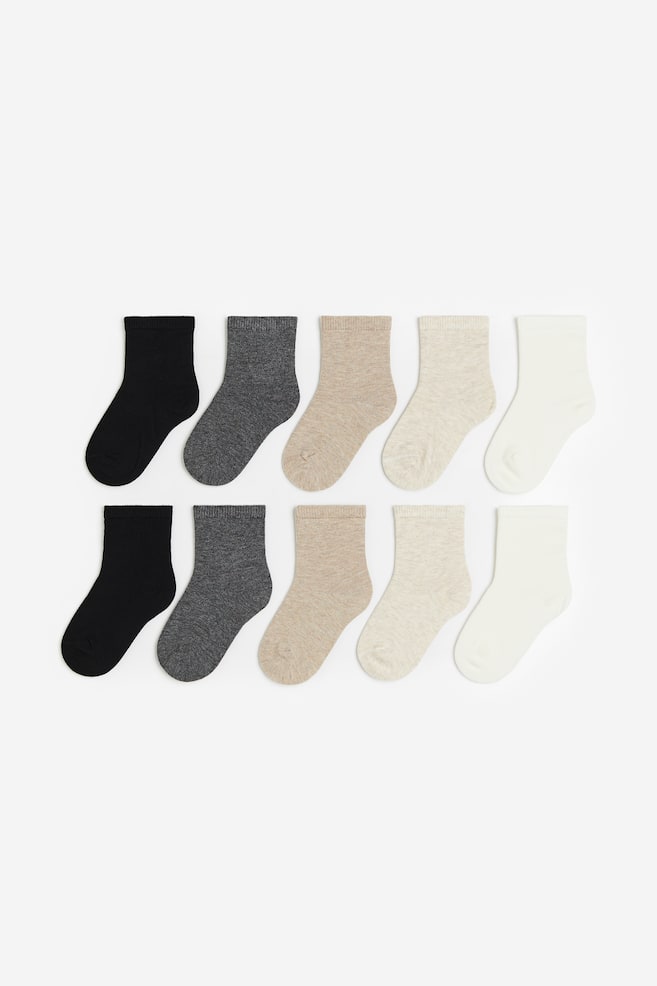 10-pack socks - Black/Dark grey - 1